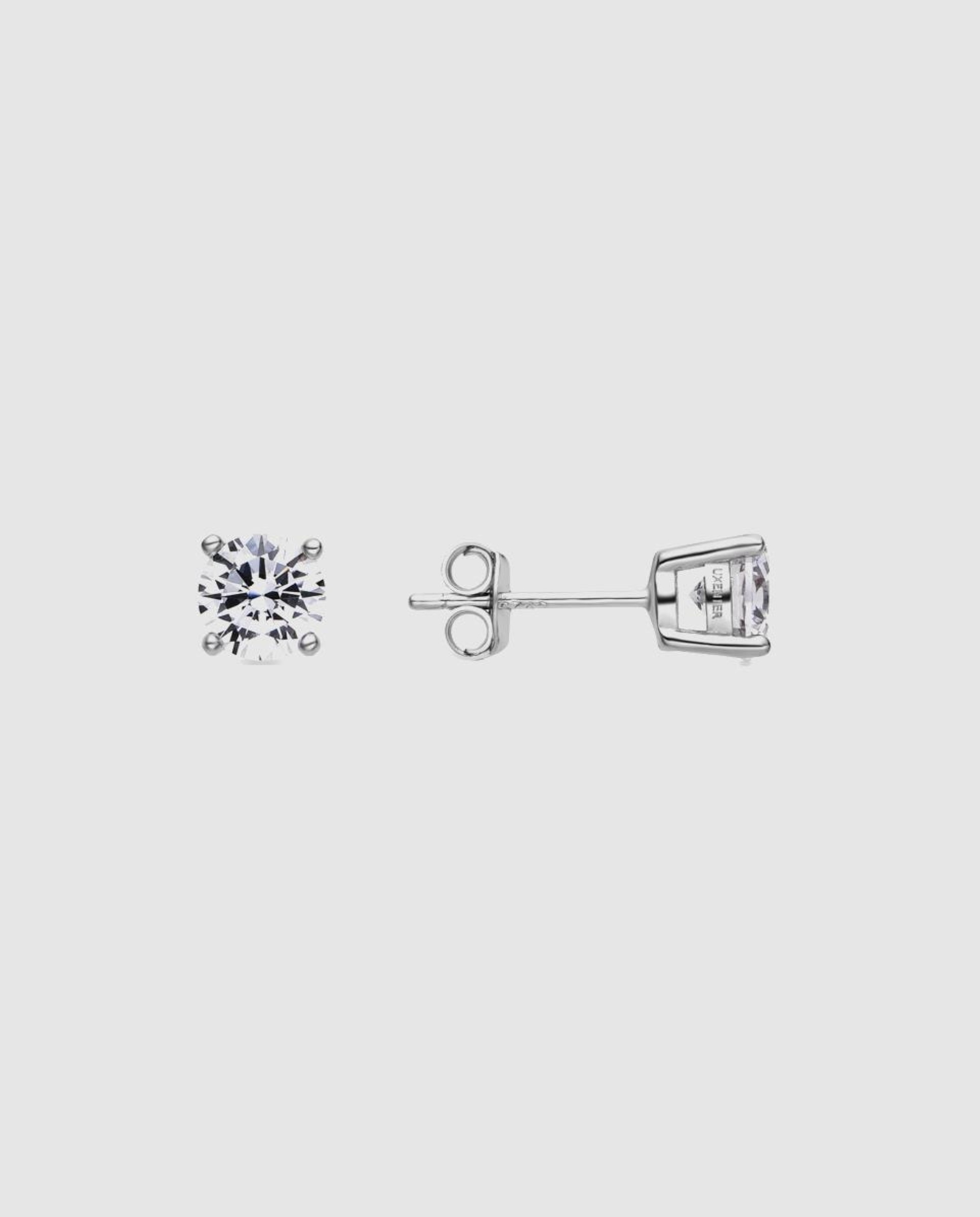 Brincos Essential de Prata de Lei 925 com Acabamento em Ródio e Zirconita Brilhante Branco-1