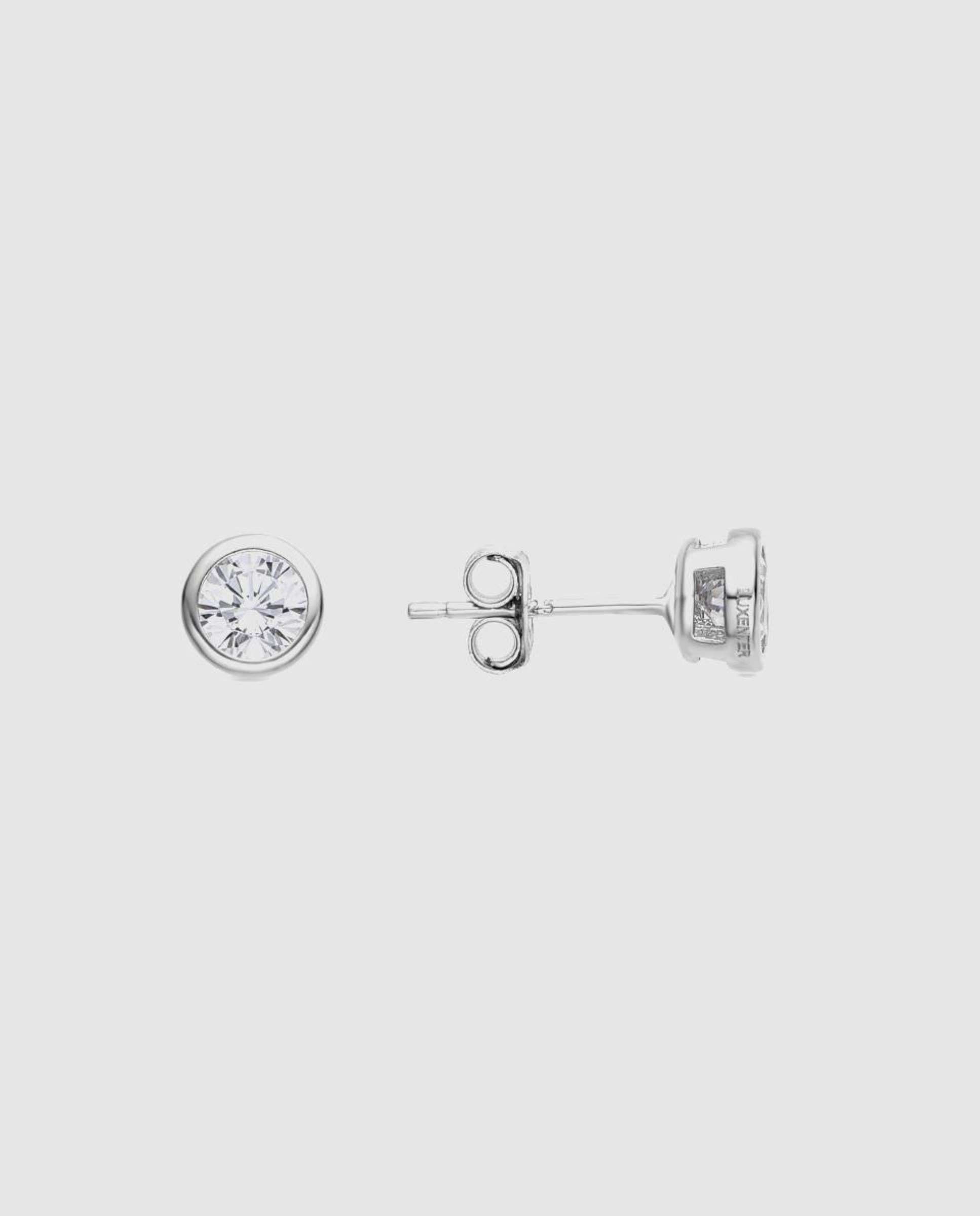 Brincos Essential de Prata de Lei 925 com Acabamento em Ródio e Zirconita Brilhante Branco-1