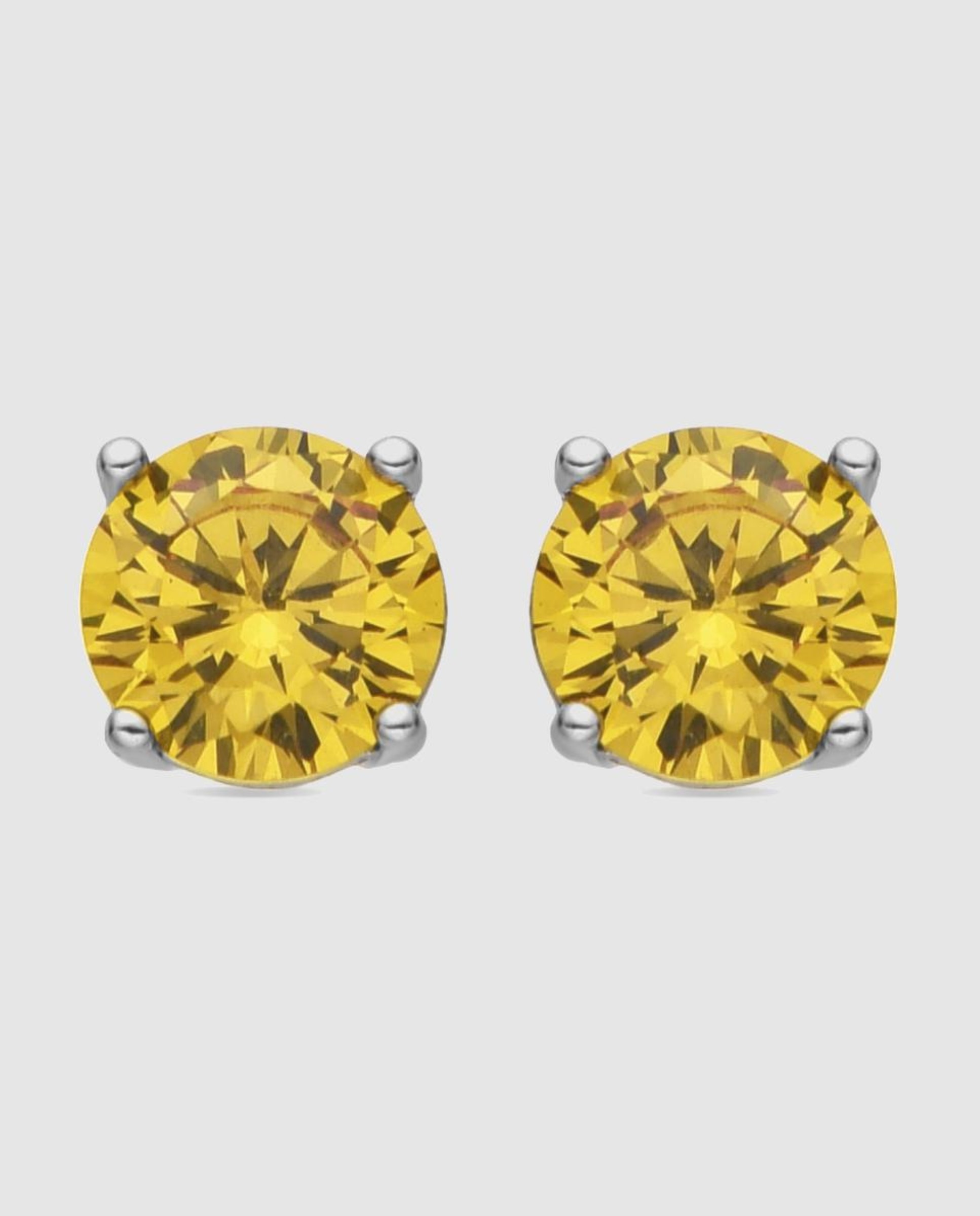 Brincos África com Acabamentos em Ródio e Zirconita Champagne Dourado-1