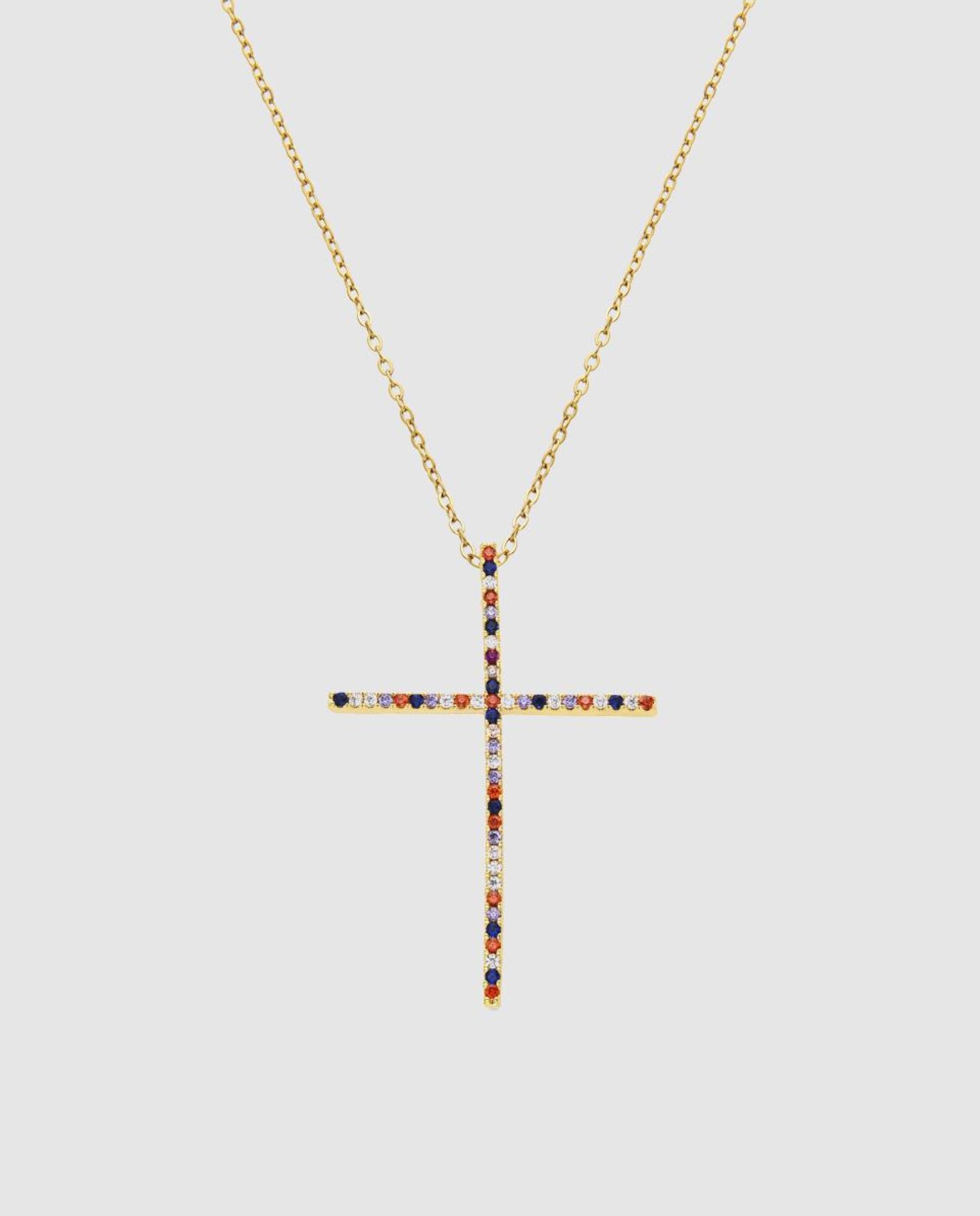 Colar África com Acabamento em Ouro Amarelo de 18 Quilates e Zirconita Multicolor Multicolor-1