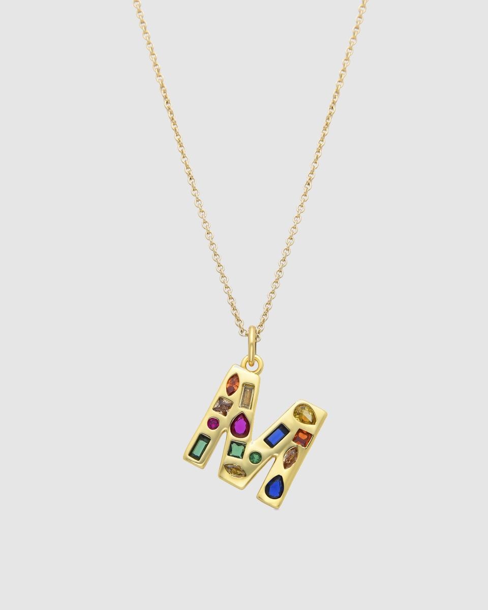 Colar África com Acabamento em Ouro Amarelo de 18 Quilates e Zirconita Multicolor Multicolor-1
