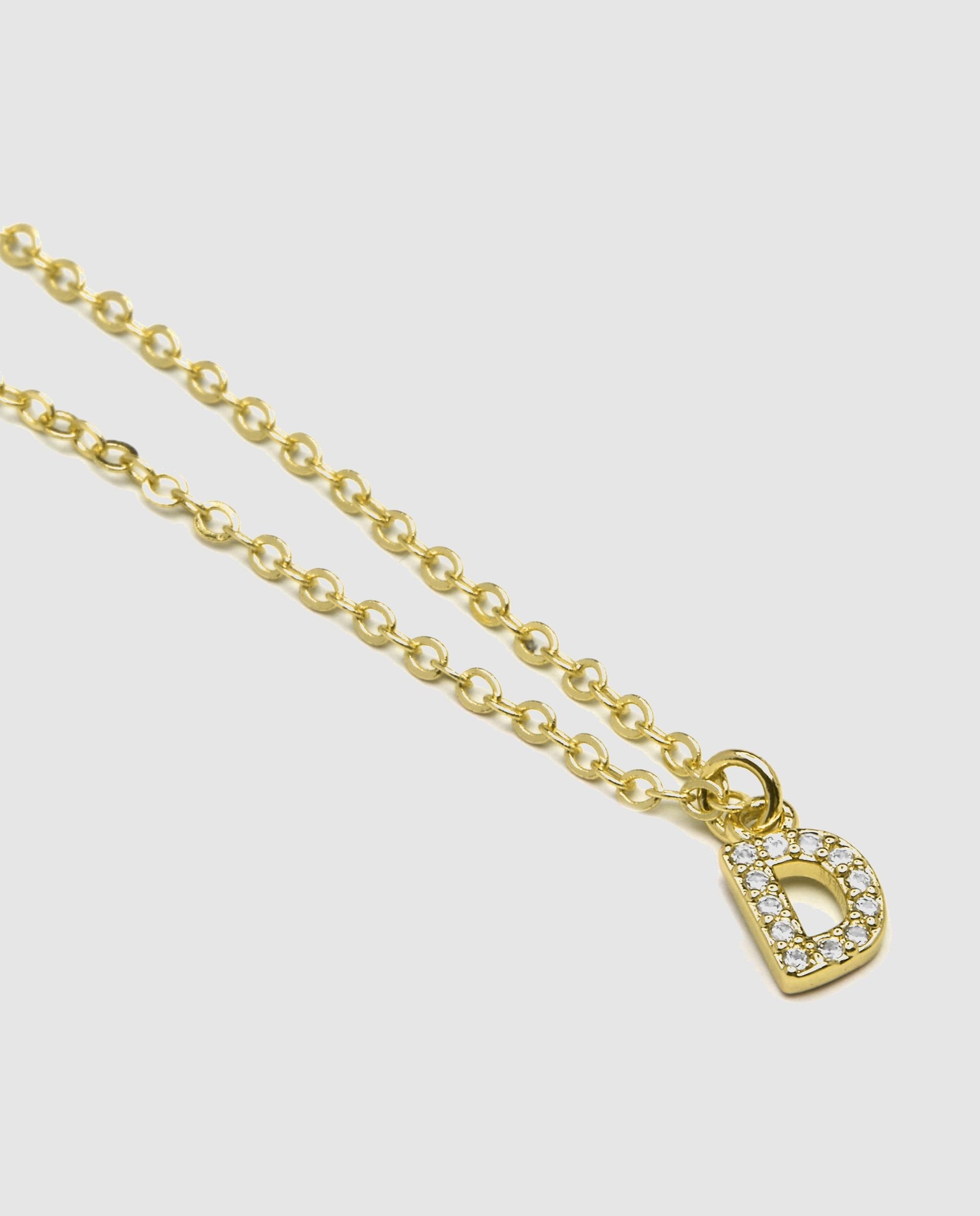 Colar Letras com Acabamento em Ouro Amarelo de 18 Quilates com Zirconita Brilhante Branco-4