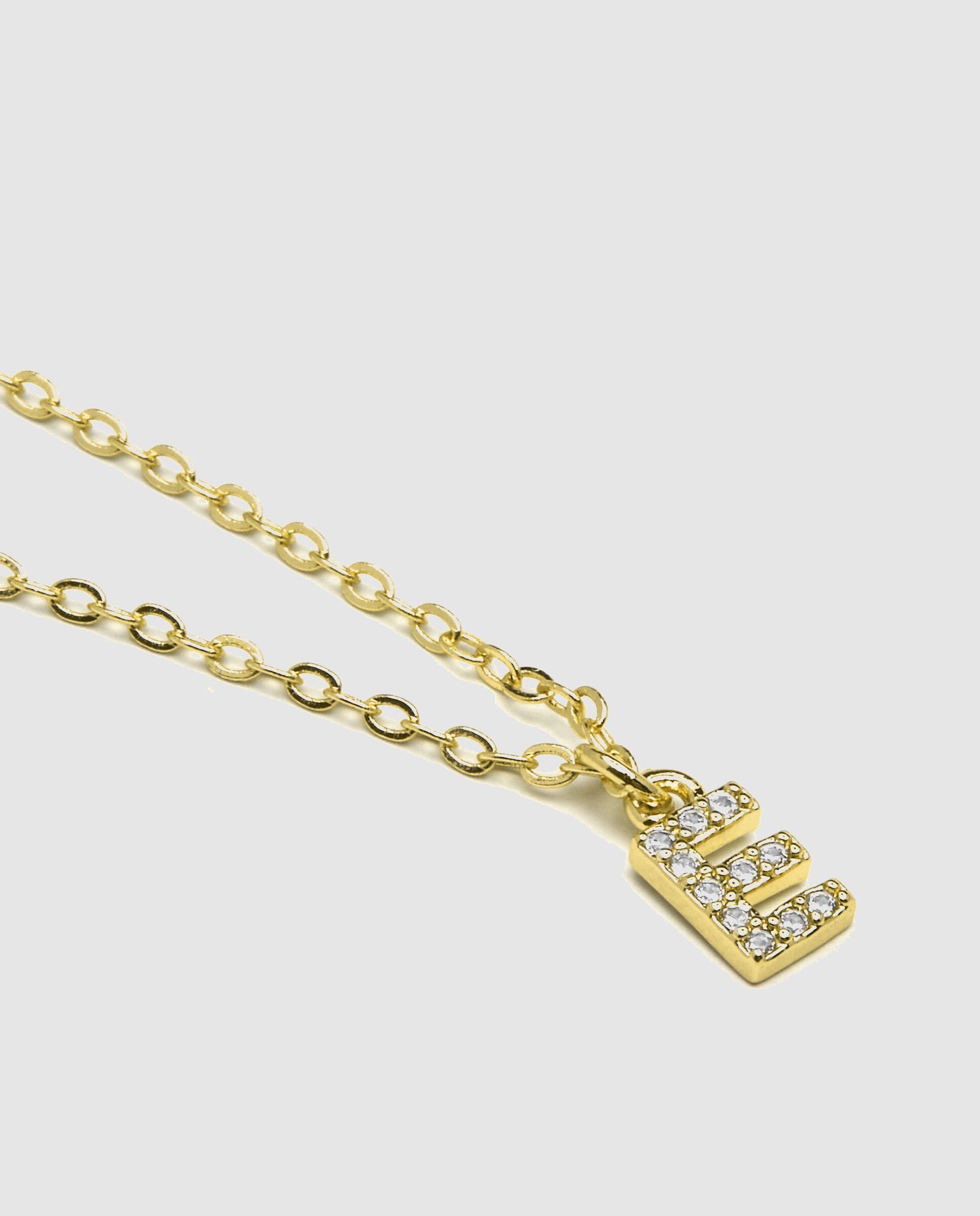 Colar Letras com Acabamento em Ouro Amarelo de 18 Quilates com Zirconita Brilhante Branco-4