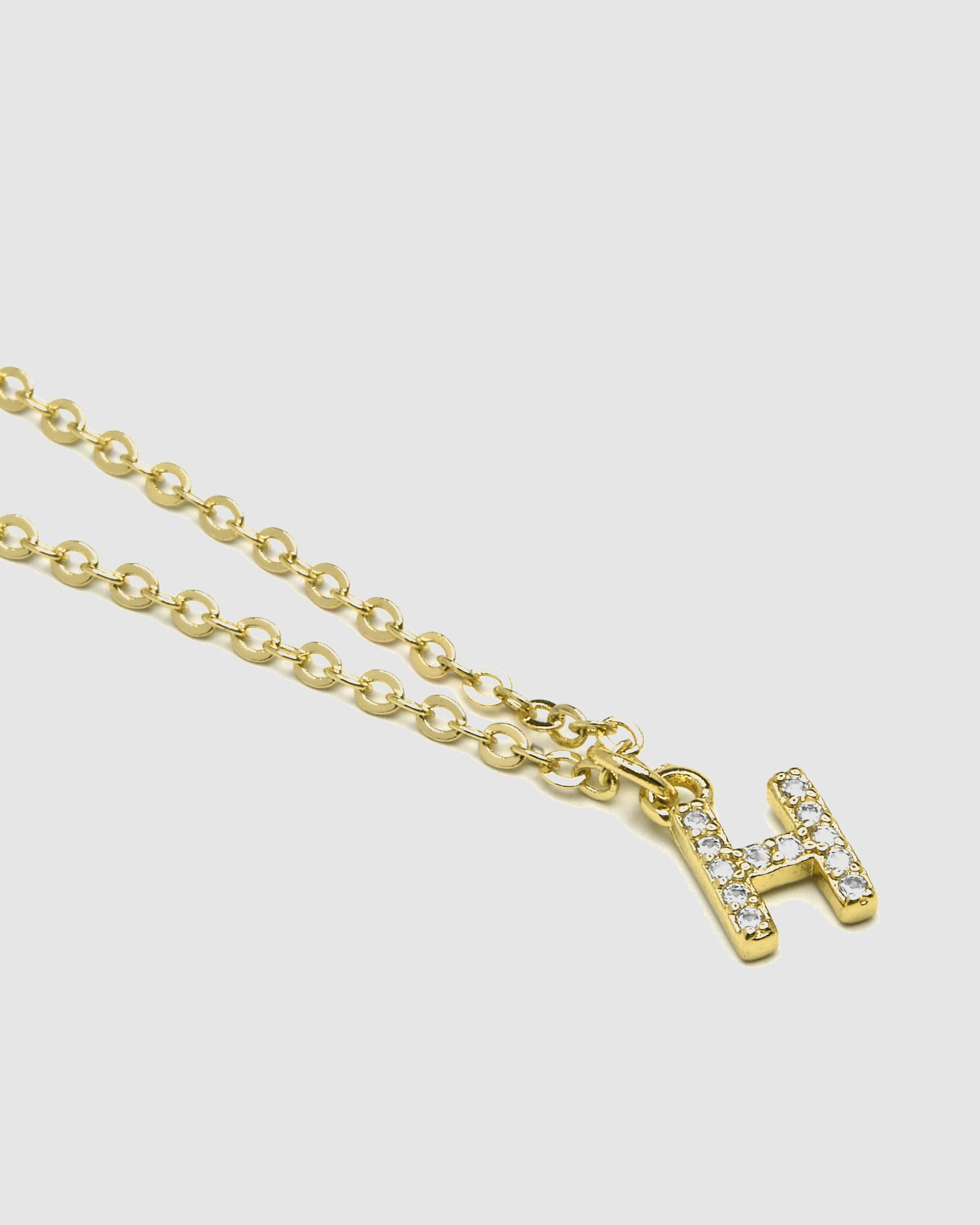 Colar Letras com Acabamento em Ouro Amarelo de 18 Quilates com Zirconita Brilhante Branco-4