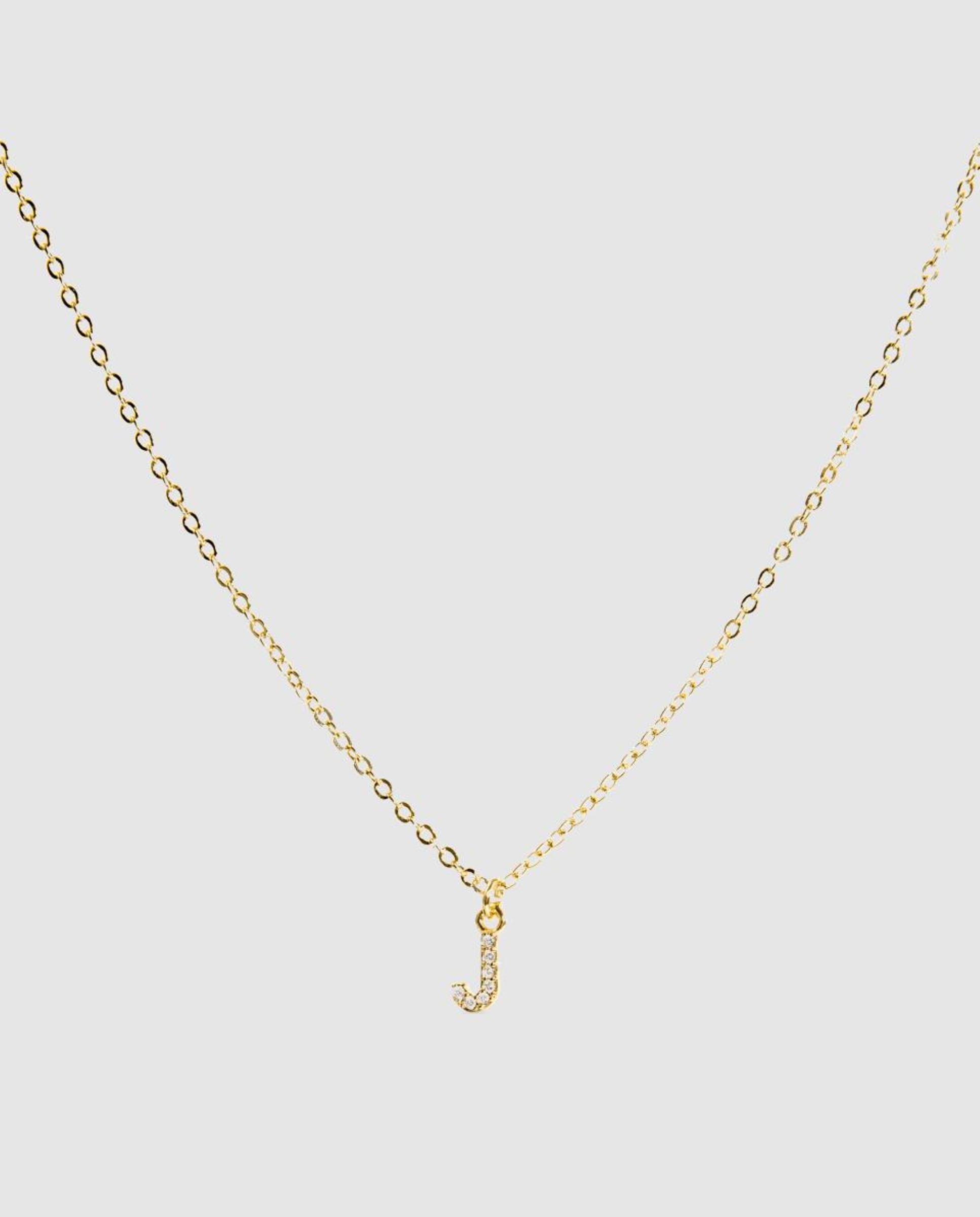 Colar Letras com Acabamento em Ouro Amarelo de 18 Quilates com Zirconita Brilhante Branco-1
