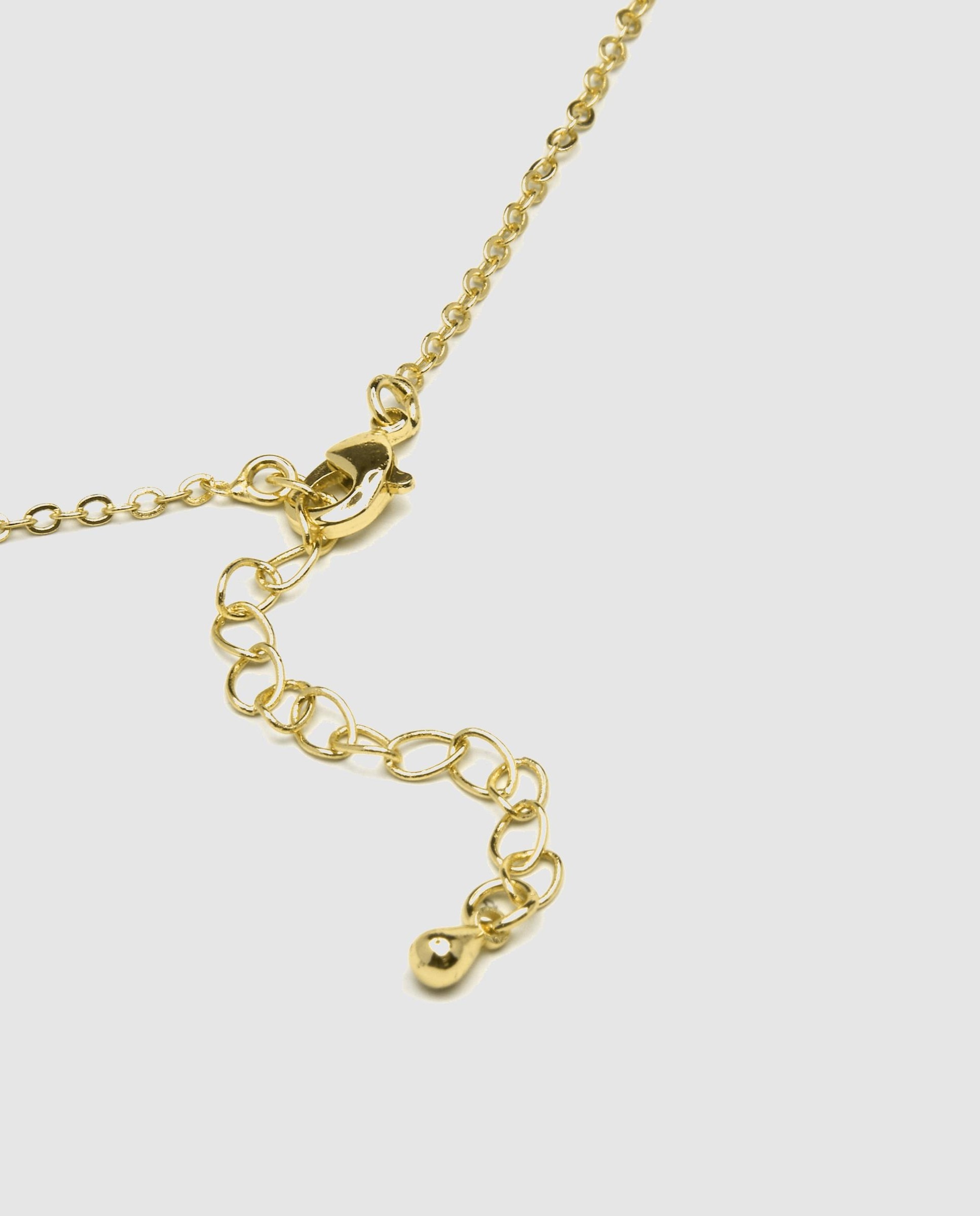Colar Letras com Acabamento em Ouro Amarelo de 18 Quilates com Zirconita Brilhante Branco-5