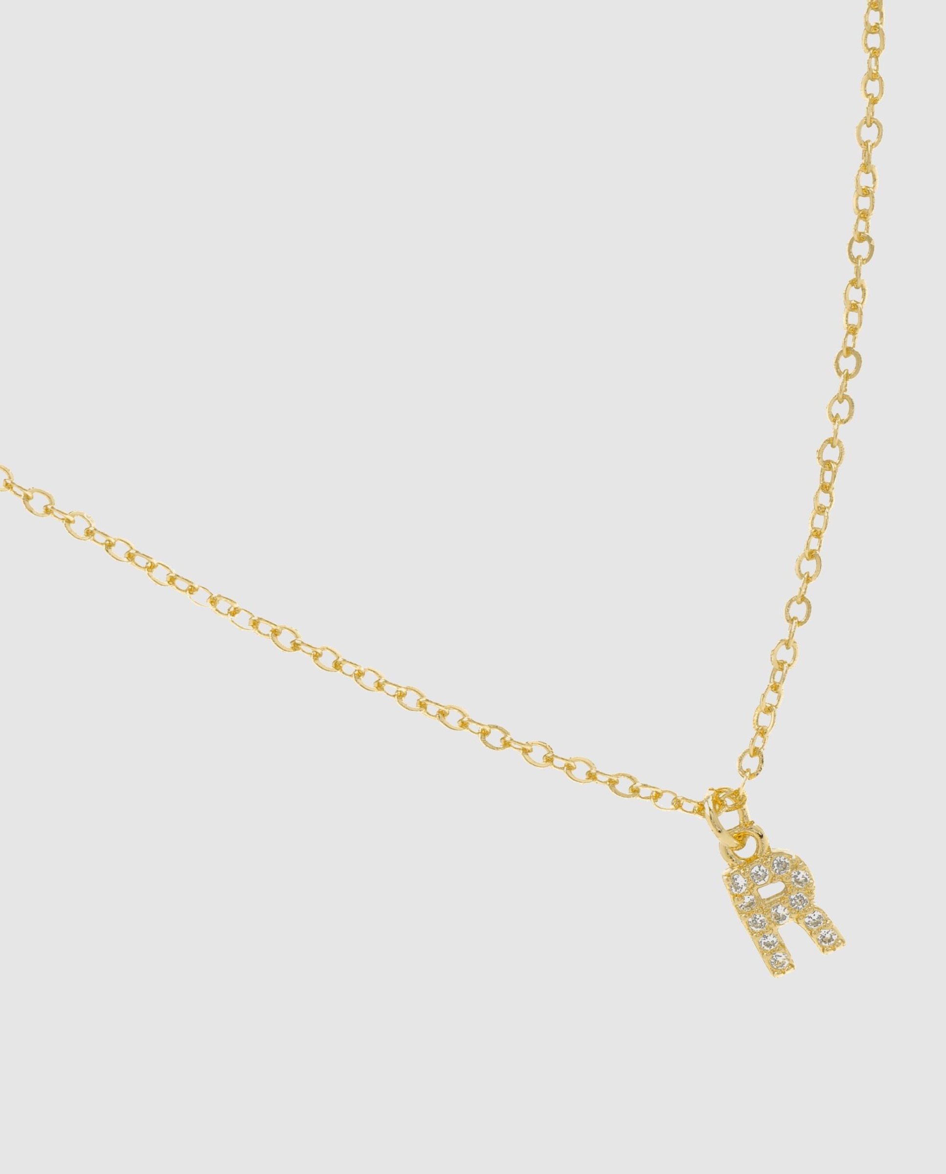 Colar Letras com Acabamento em Ouro Amarelo de 18 Quilates com Zirconita Brilhante Branco-3