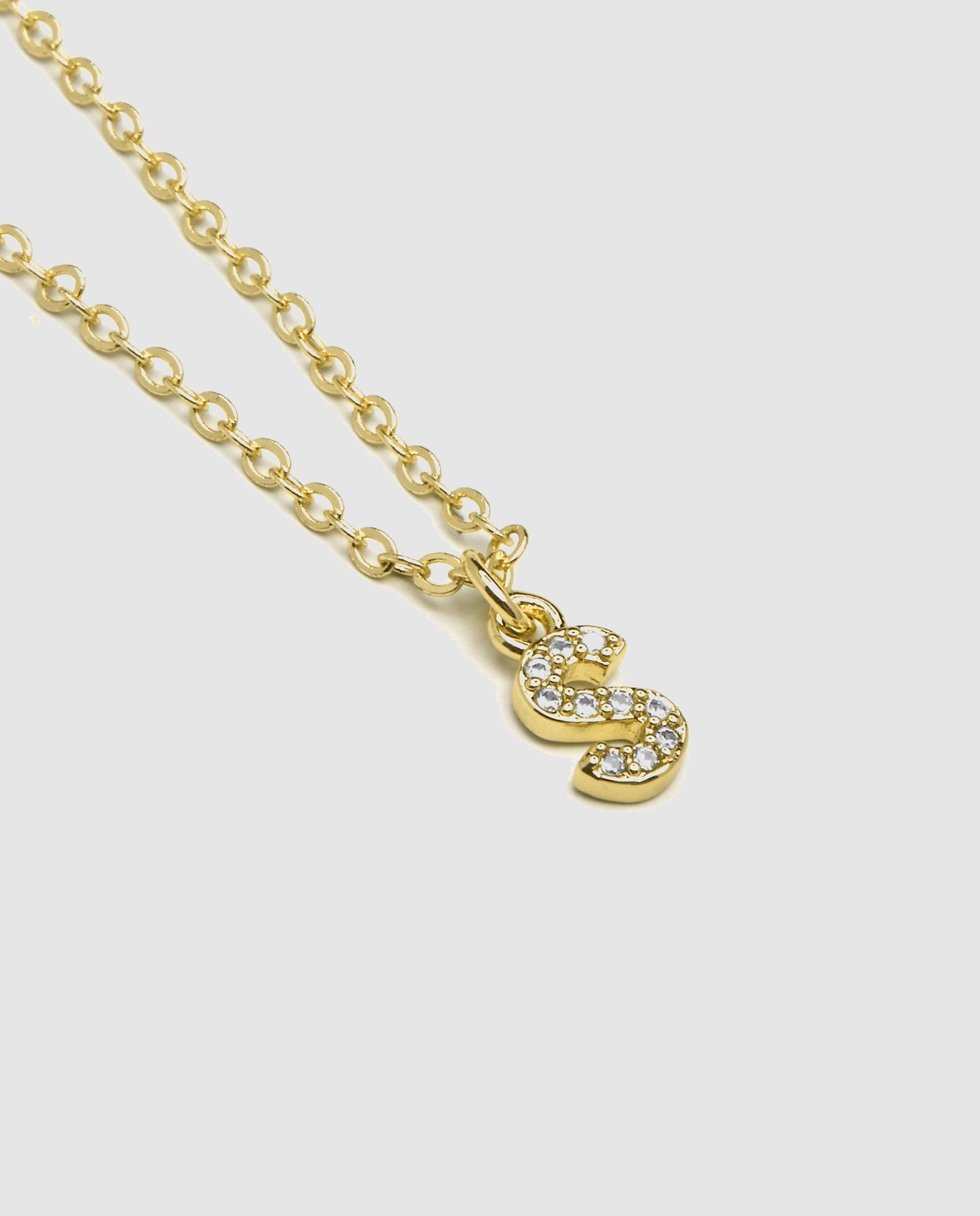 Colar Letras com Acabamento em Ouro Amarelo de 18 Quilates com Zirconita Brilhante Branco-4