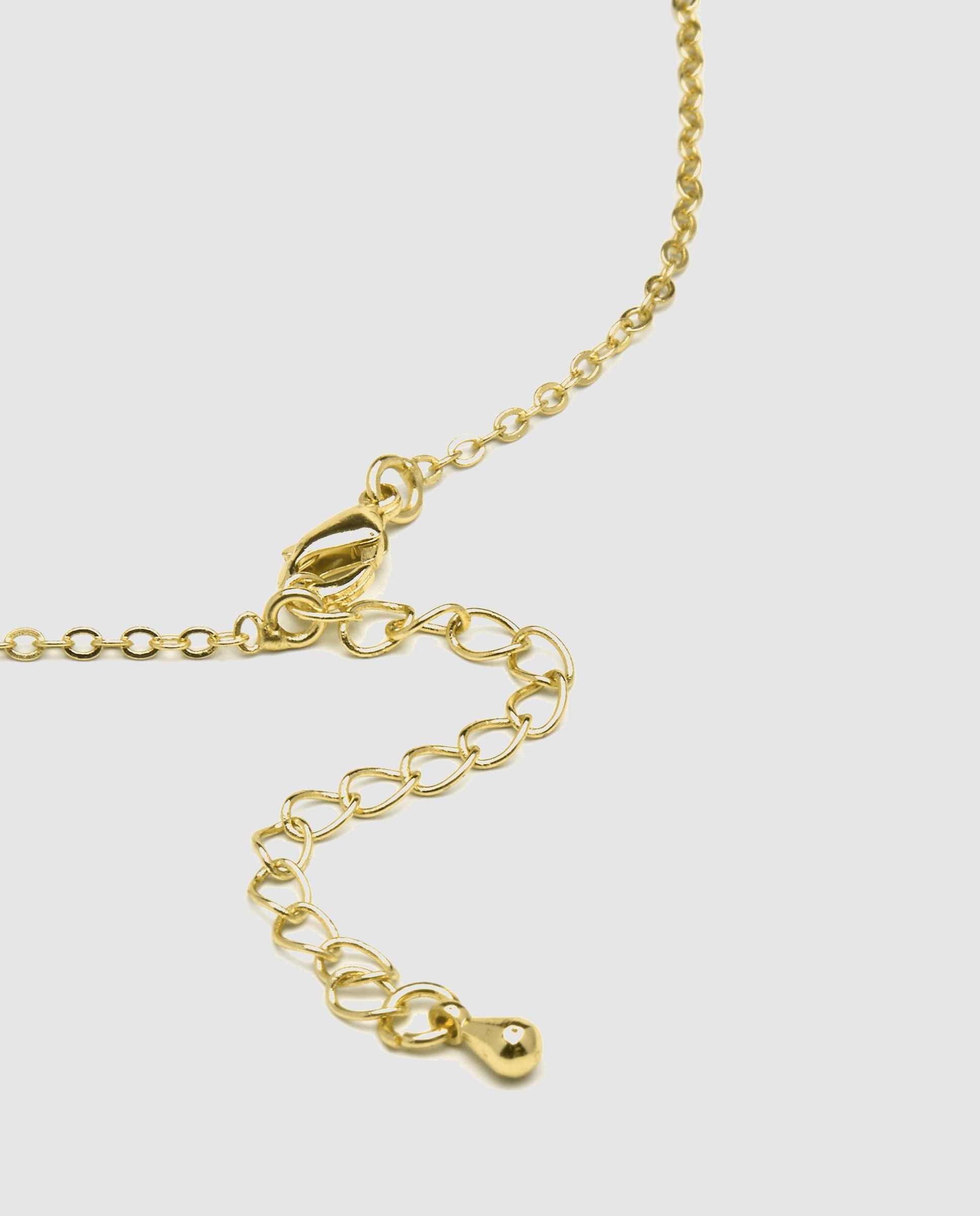 Colar Letras com Acabamento em Ouro Amarelo de 18 Quilates com Zirconita Brilhante Branco-5
