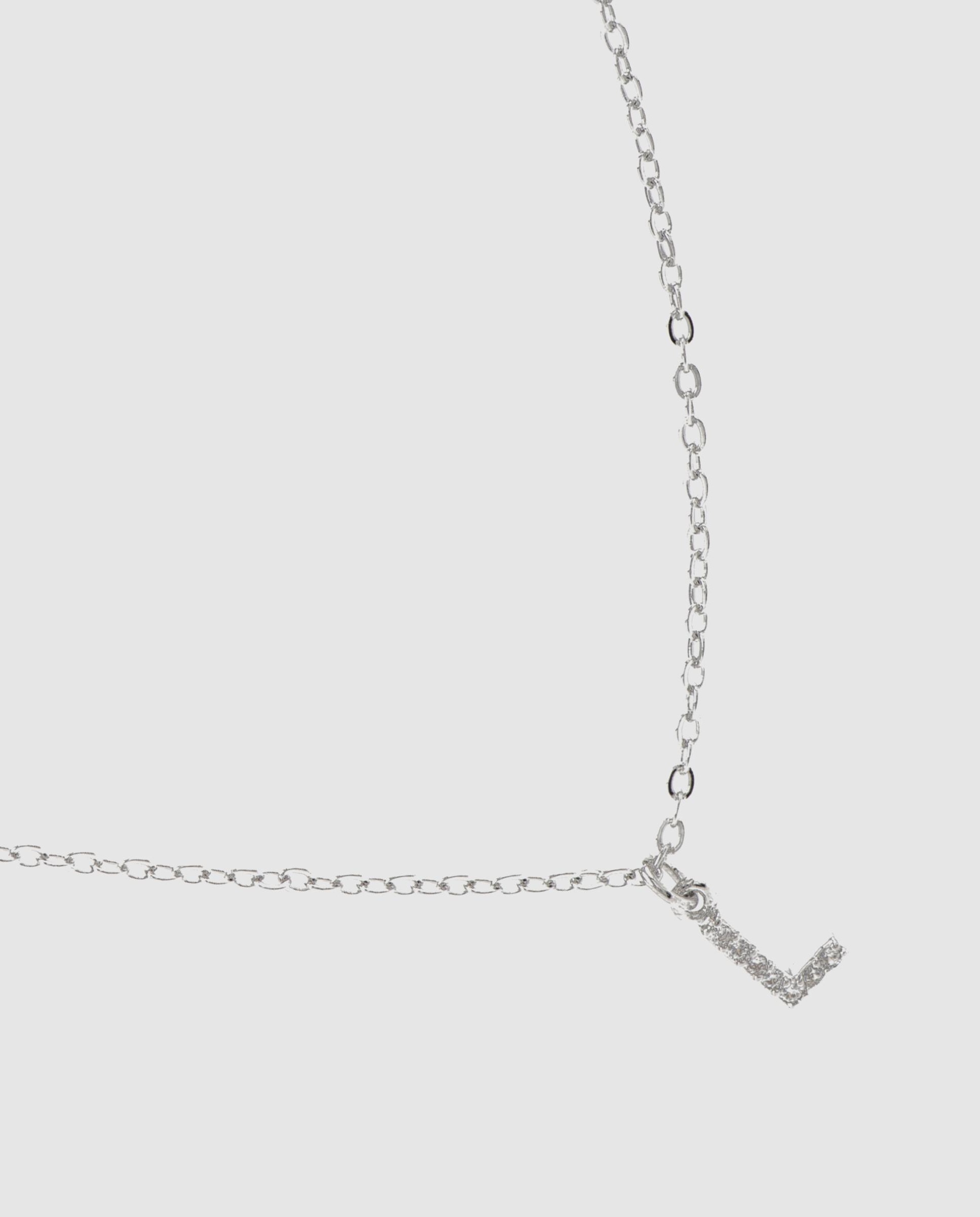 Colar Letras com Acabamento em Ródio e Zirconita Brilhante Branco-4
