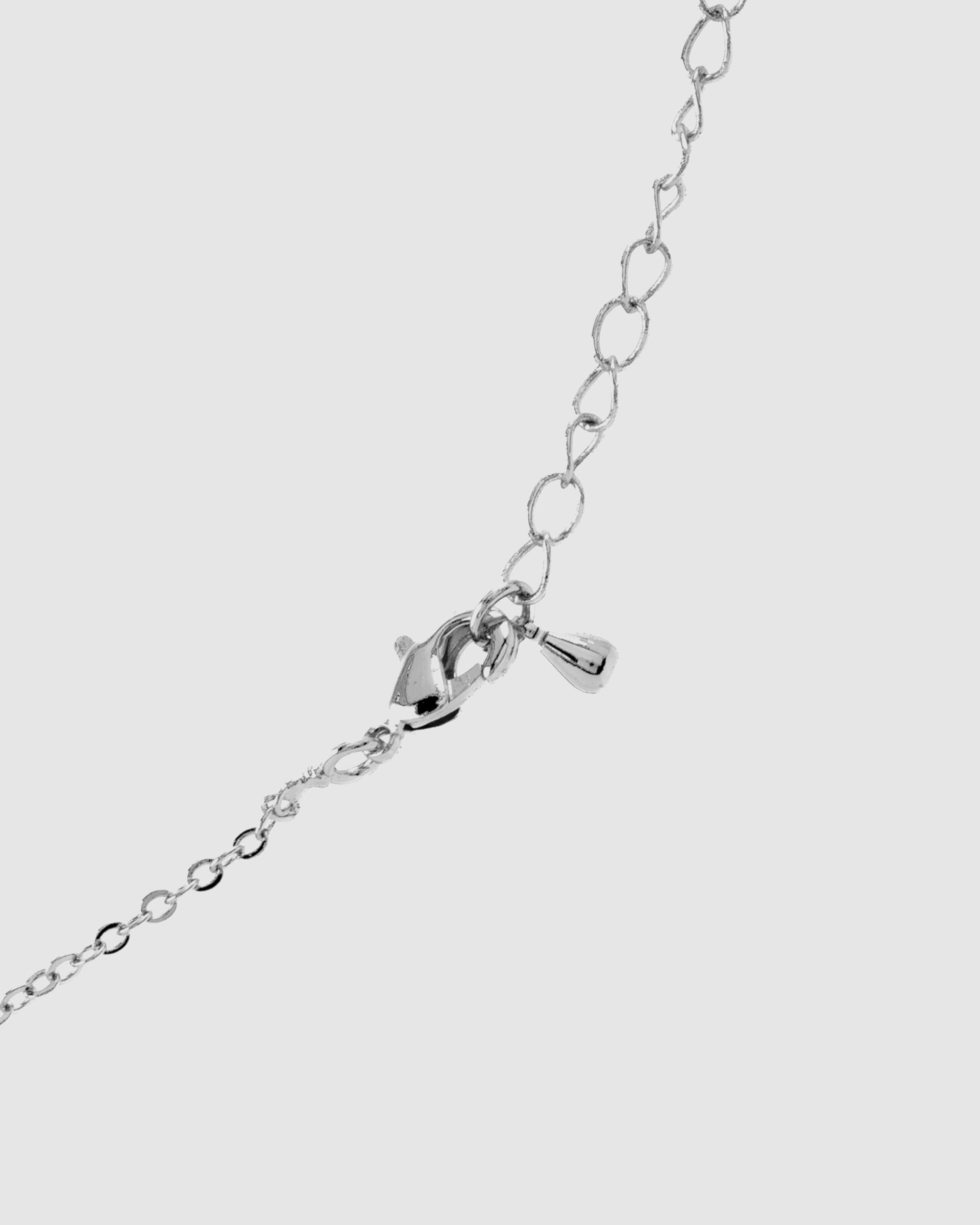 Colar Letras com Acabamento em Ródio e Zirconita Brilhante Prata-5