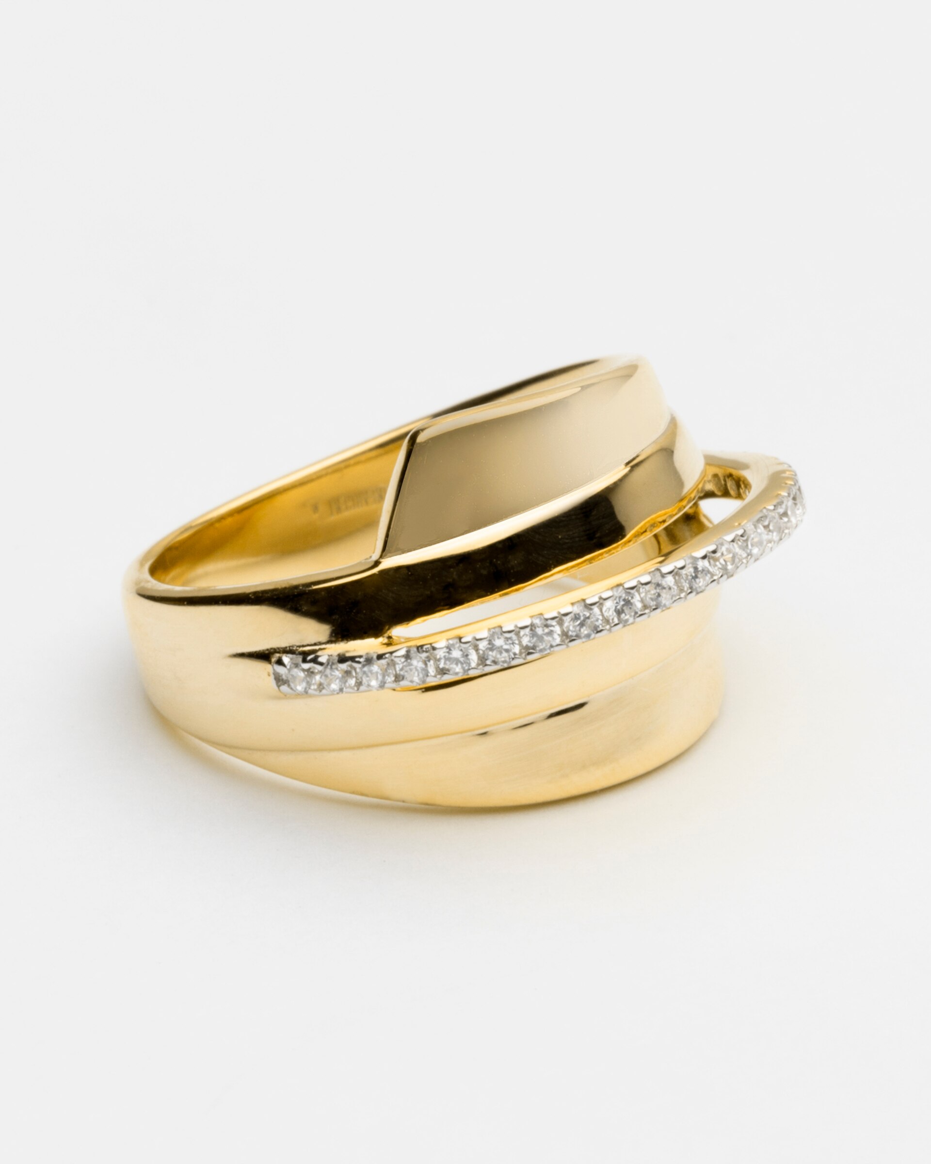 Anel Momentos para Brilhar de Prata de Lei 925 com Acabamento em Ouro de 18 Quilates e Zircónias Brilhantes Ouro-3