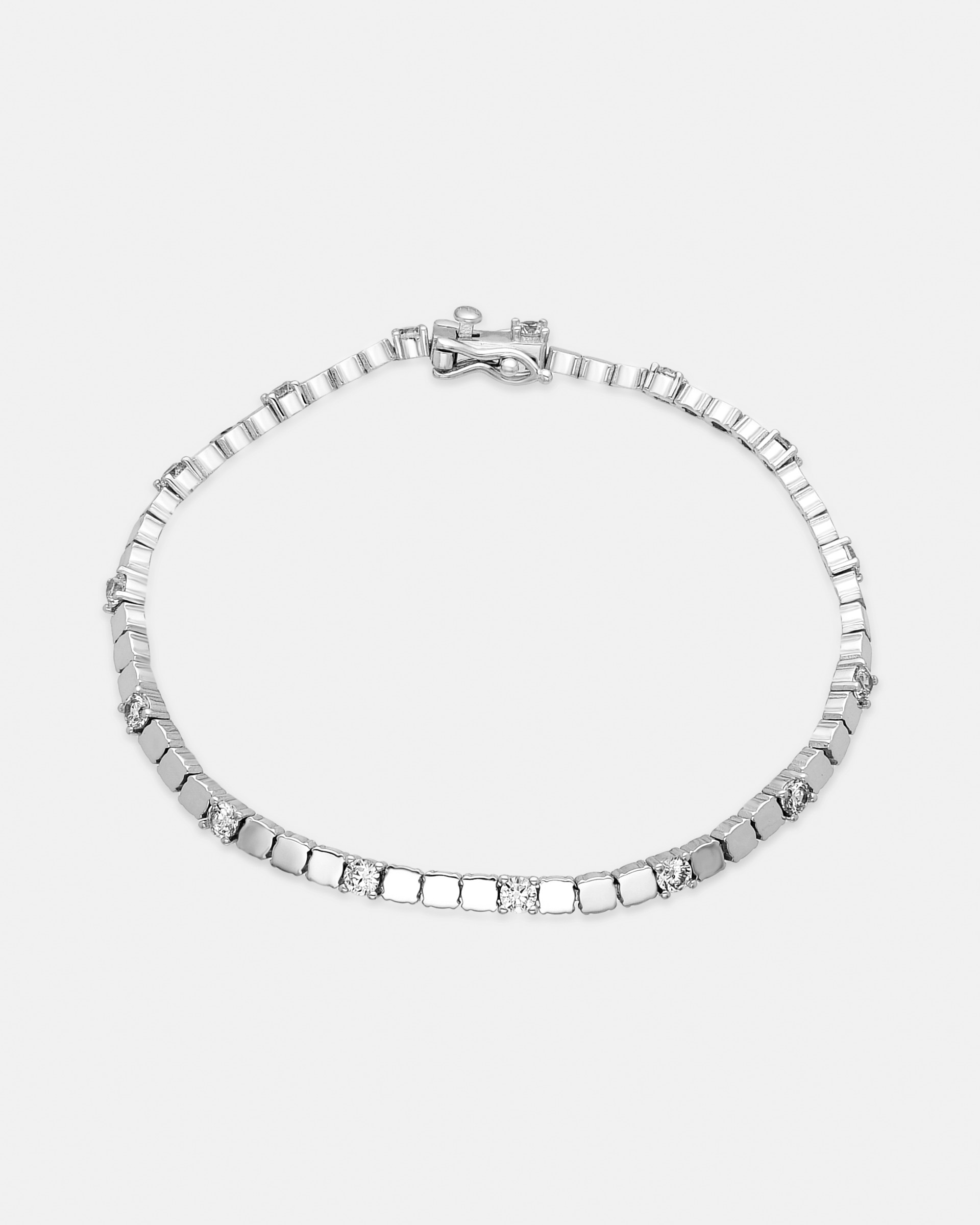 Imagem 0 de Pulseira Riviere Momentos para Brilhar de Prata de Lei 925 com Acabamento em Ródio e Zirconita Brilhante