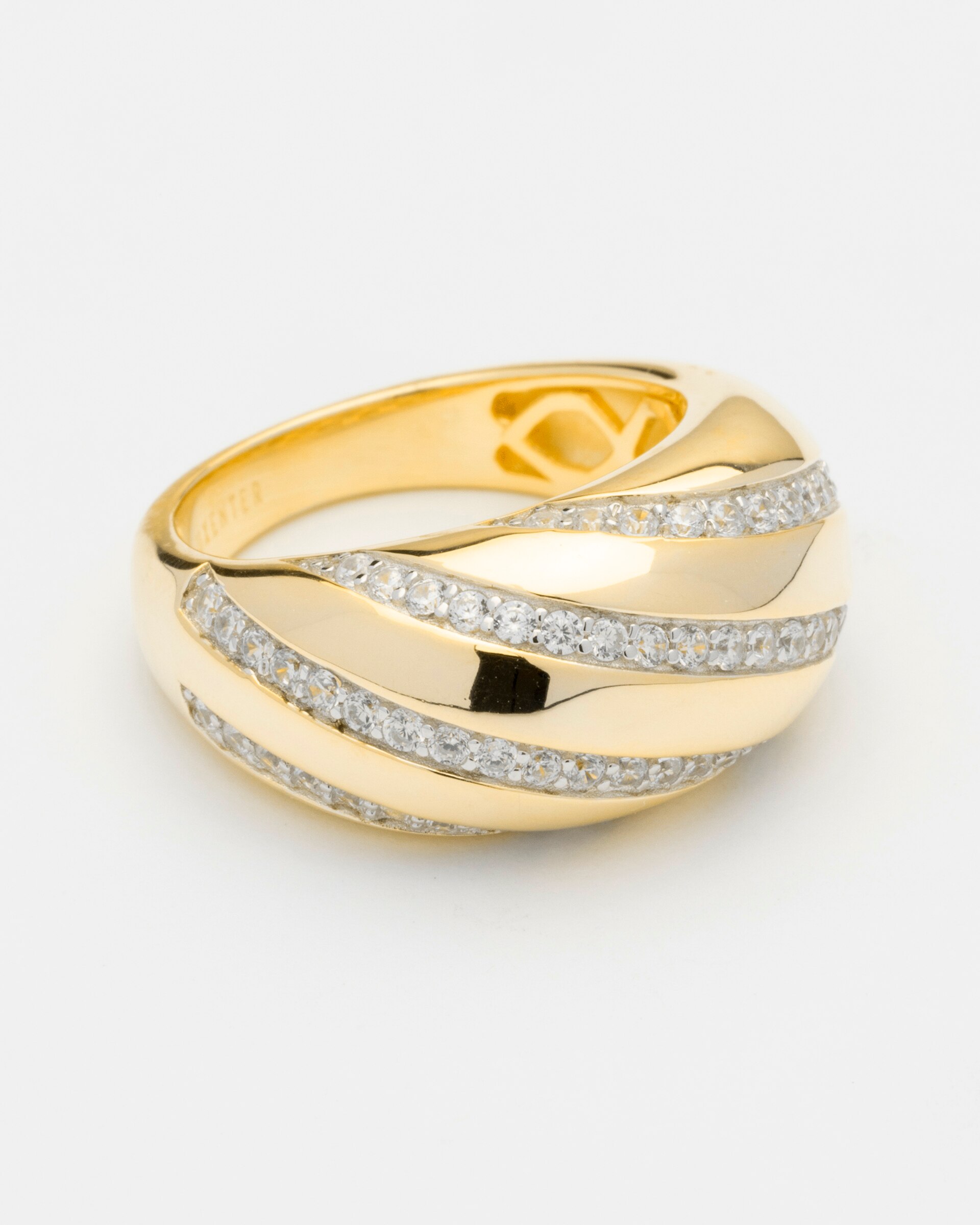 Anel Momentos para Brilhar de Prata de Lei 925 com Acabamento em Ouro de 18 Quilates e Zircónias Brilhantes Ouro-3
