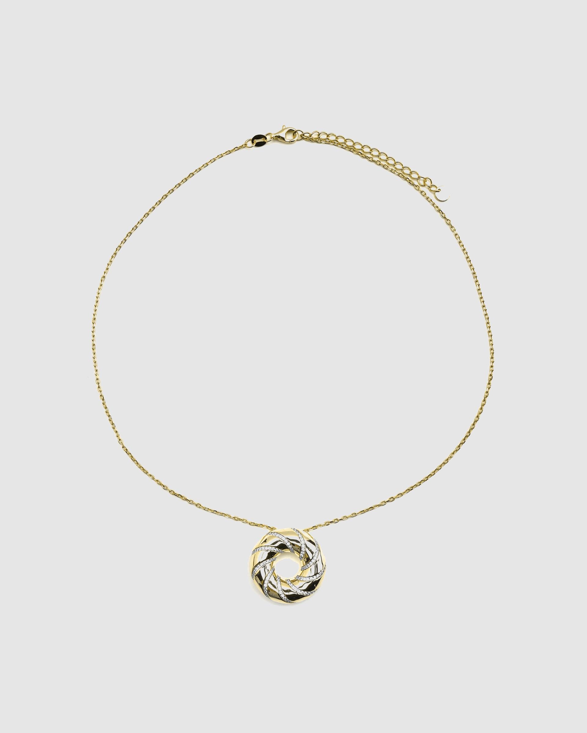 Colar Momentos para Brilhar de Prata de Lei 925 com Acabamento em Ouro de 18 Quilates e Zircónias Brilhantes Ouro / Prata-3