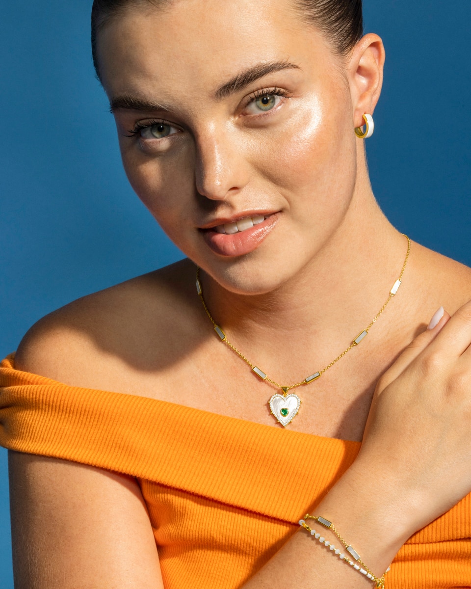 Pulseira de Cordão Trendy de Aço Acabada em Ouro Amarelo de 18 Quilates com Cristal Preto Ouro-2