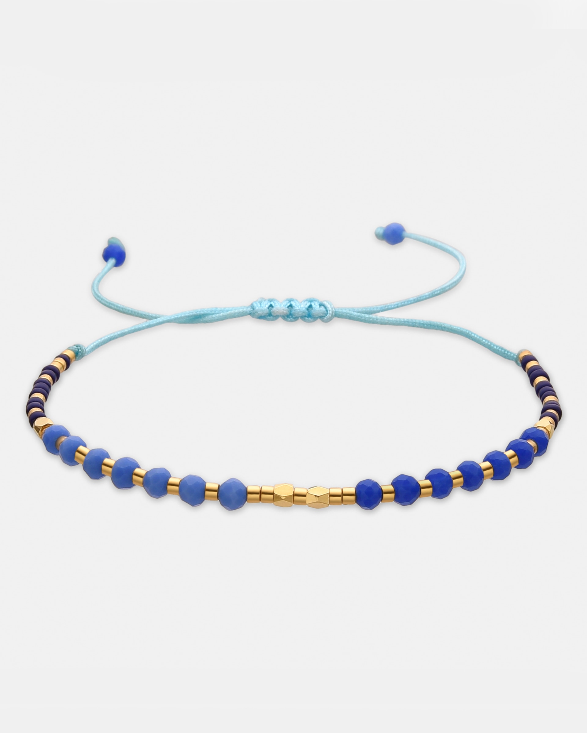 Imagem 0 de Pulseira de Corrente África de Aço Acabada em Ouro Amarelo de 18 Quilates com Cristal Azul