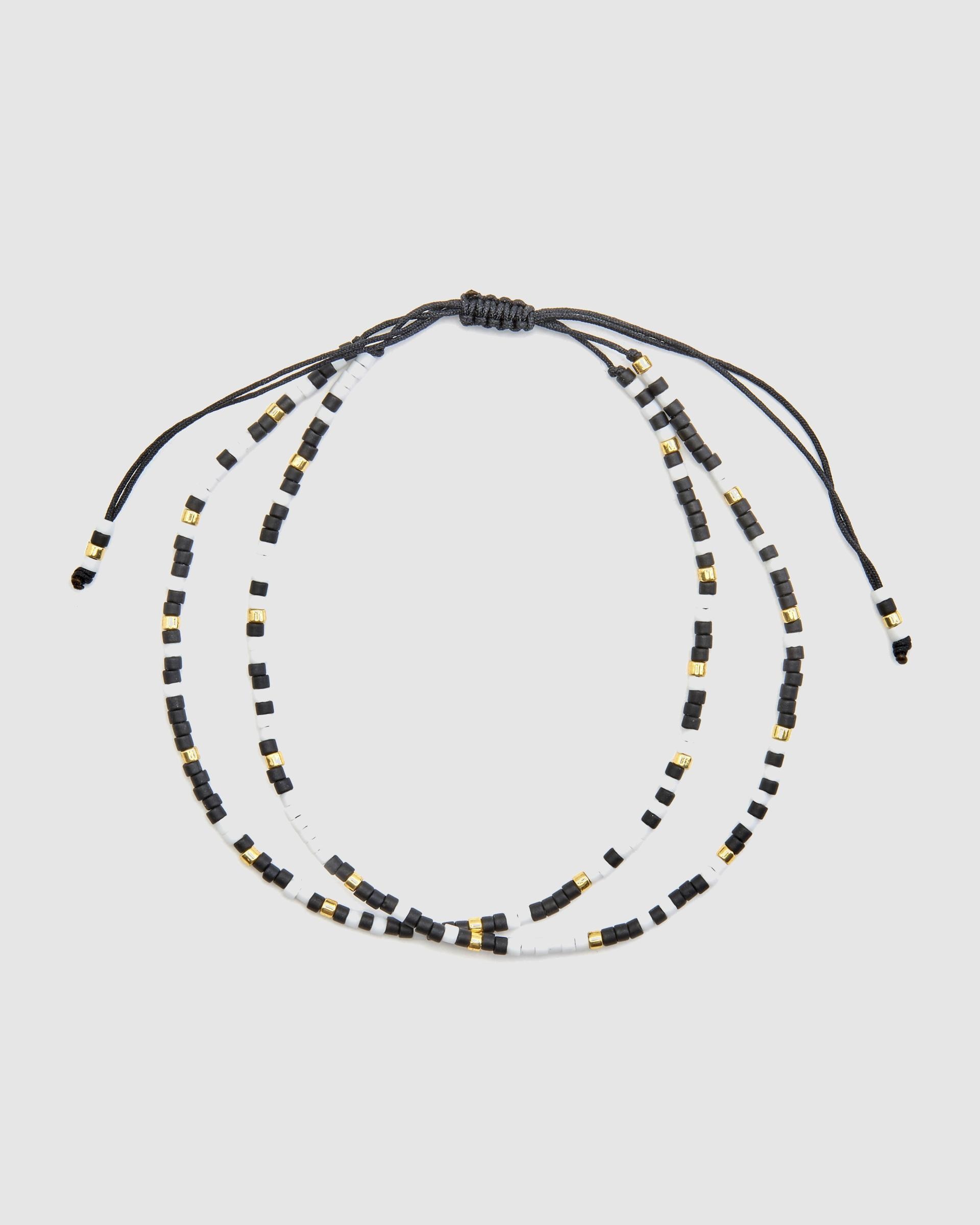 Pulseira de Corrente Trendy de Aço Acabada em Ouro Amarelo de 18 Quilates com Cristal Preto Ouro-3