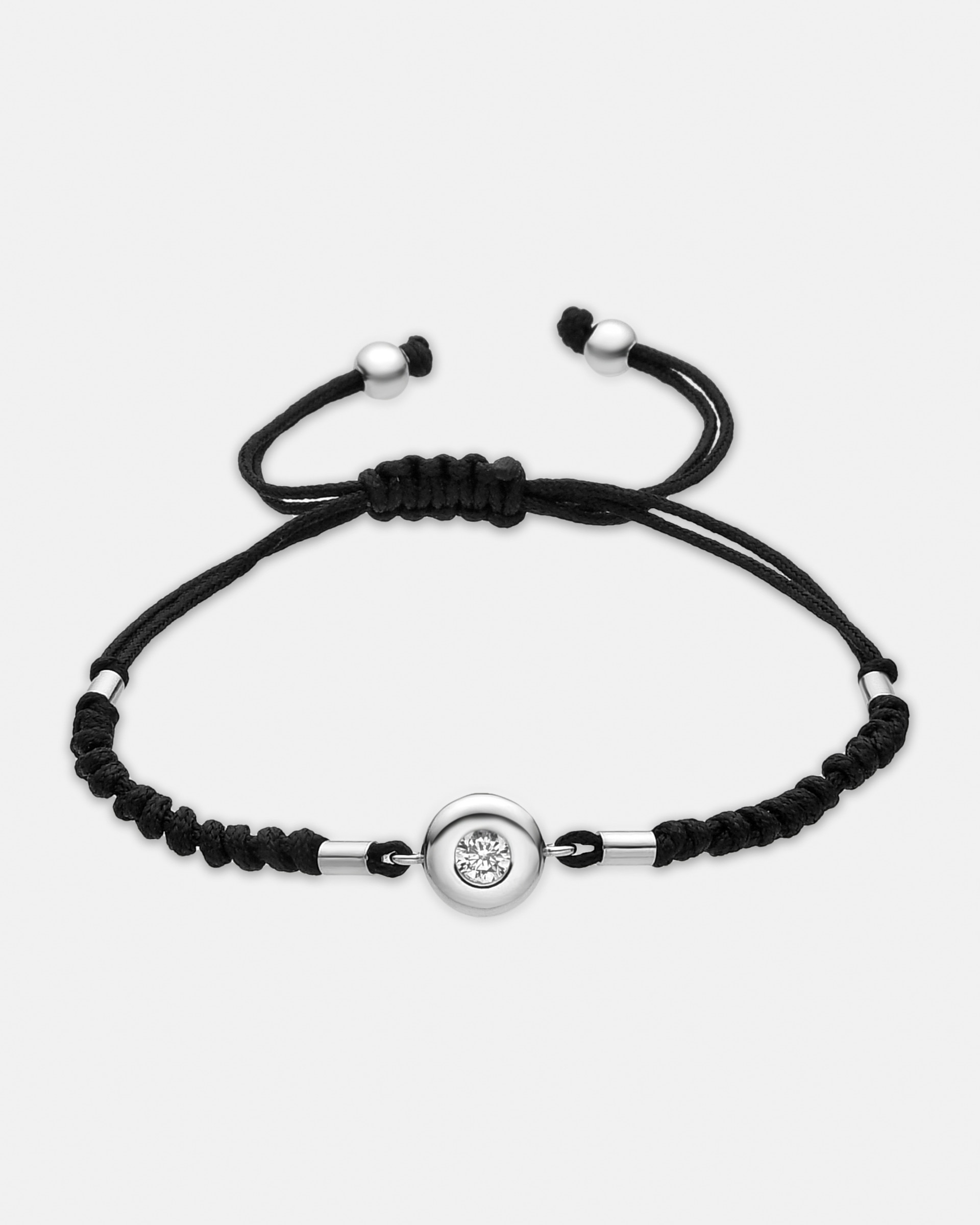 Imagem 0 de Pulseira de Cordão e Fio Momentos para Brilhar de Prata de Lei 925 Acabada em Ródio com Zirconita Brilhante