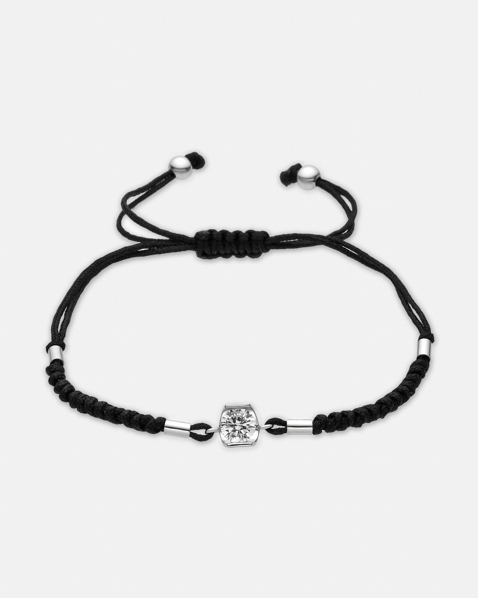 Imagem 0 de Pulseira de Cordão e Fio Momentos para Brilhar de Prata de Lei 925 com Acabamento em Ródio e Zirconita Brilhante