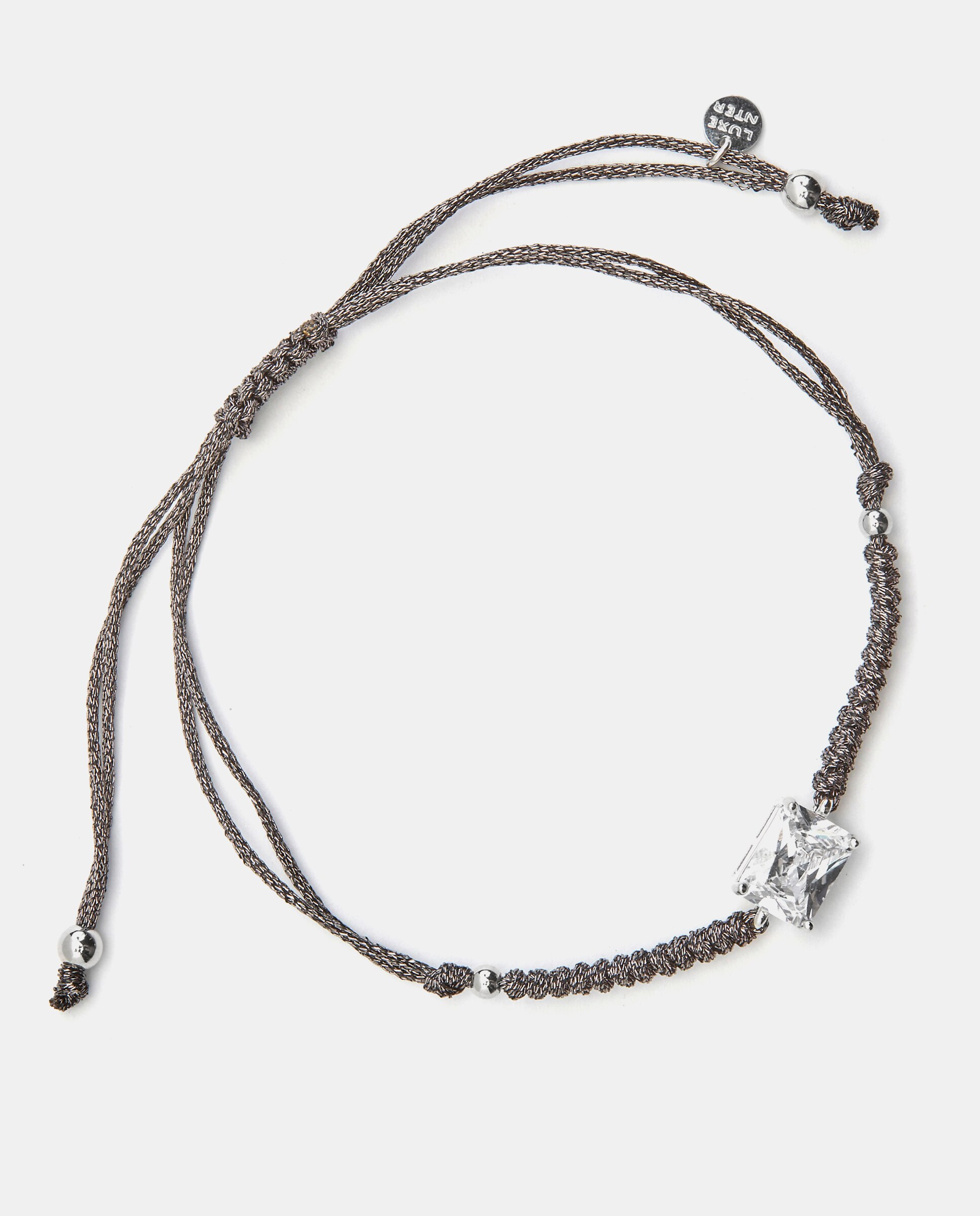 Pulseira de Cordão e Fio Momentos para Brilhar de Prata de Lei 925 com Acabamento em Ródio e Zirconita Brilhante Prata-2