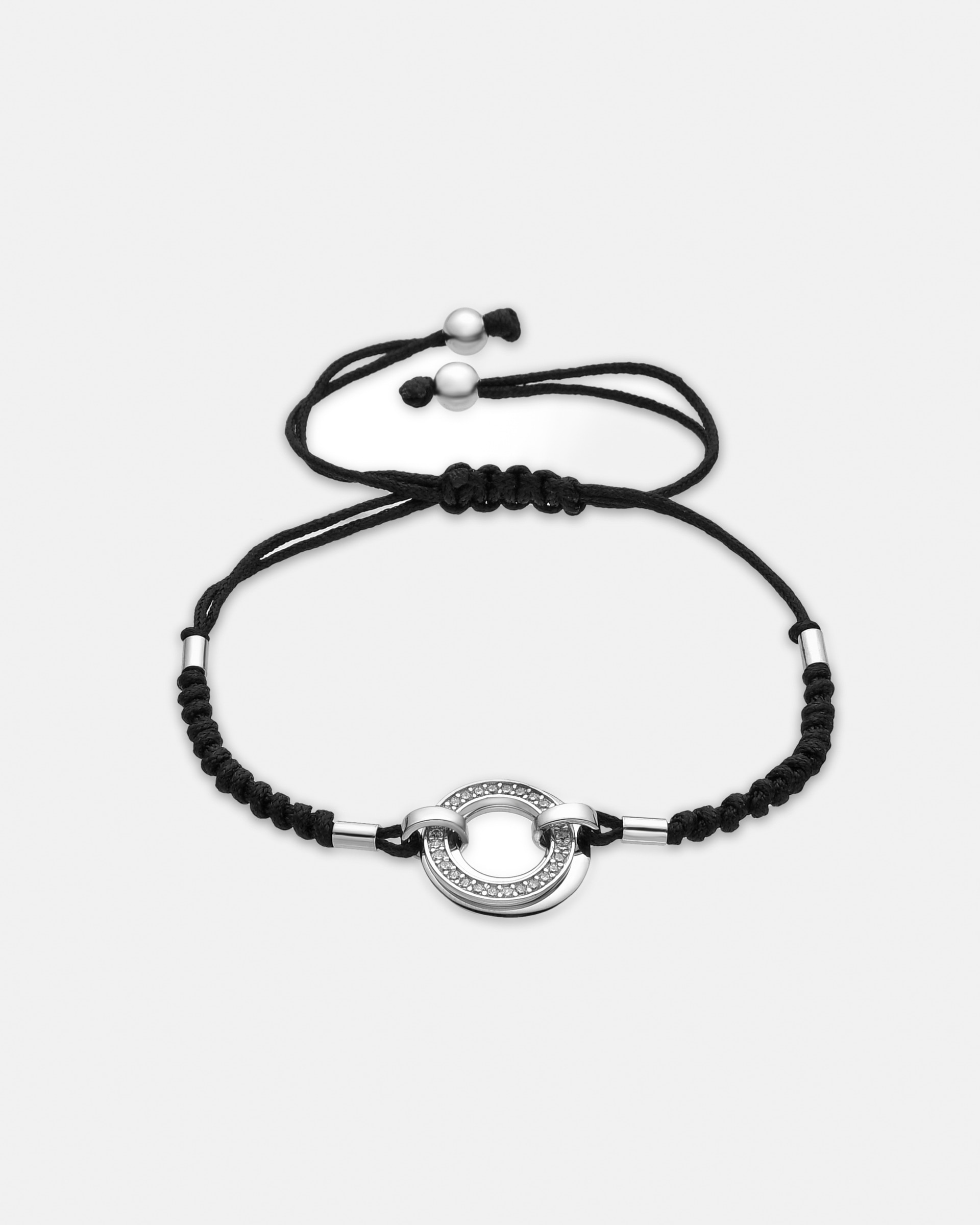 Imagem 0 de Pulseira de Cordão e Fio Momentos para Brilhar de Prata de Lei 925 com Acabamento em Ródio e Zirconita Brilhante