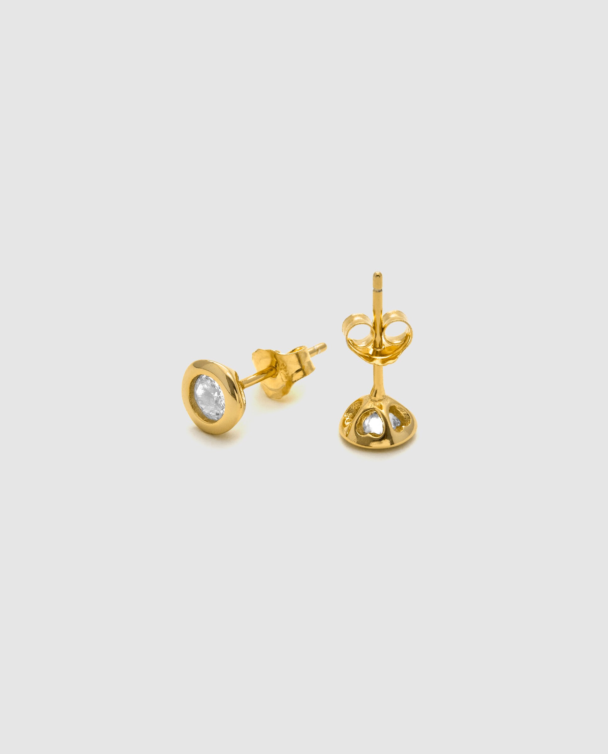 Brincos Pide Un Deseo de Prata de Lei 925 com Acabamento em Ouro de 18 Quilates e Zirconita Brilhante Ouro-4