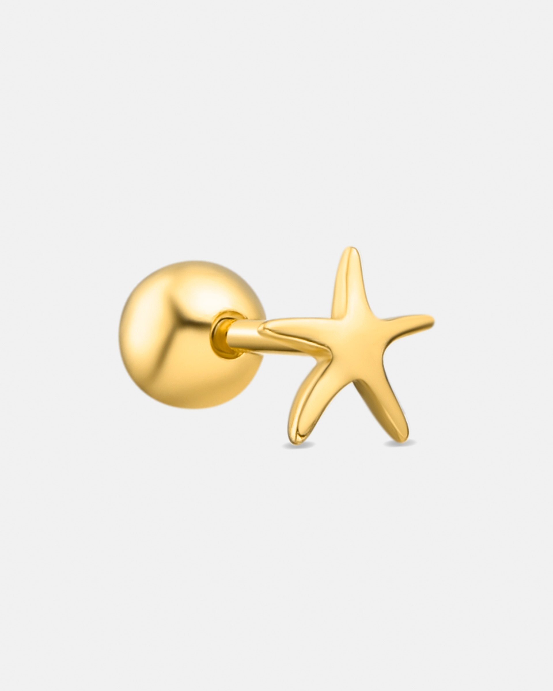 Piercing Personalizável de Prata de Lei 925 com Acabamento em Ouro Amarelo de 18 Quilates Dourado-1