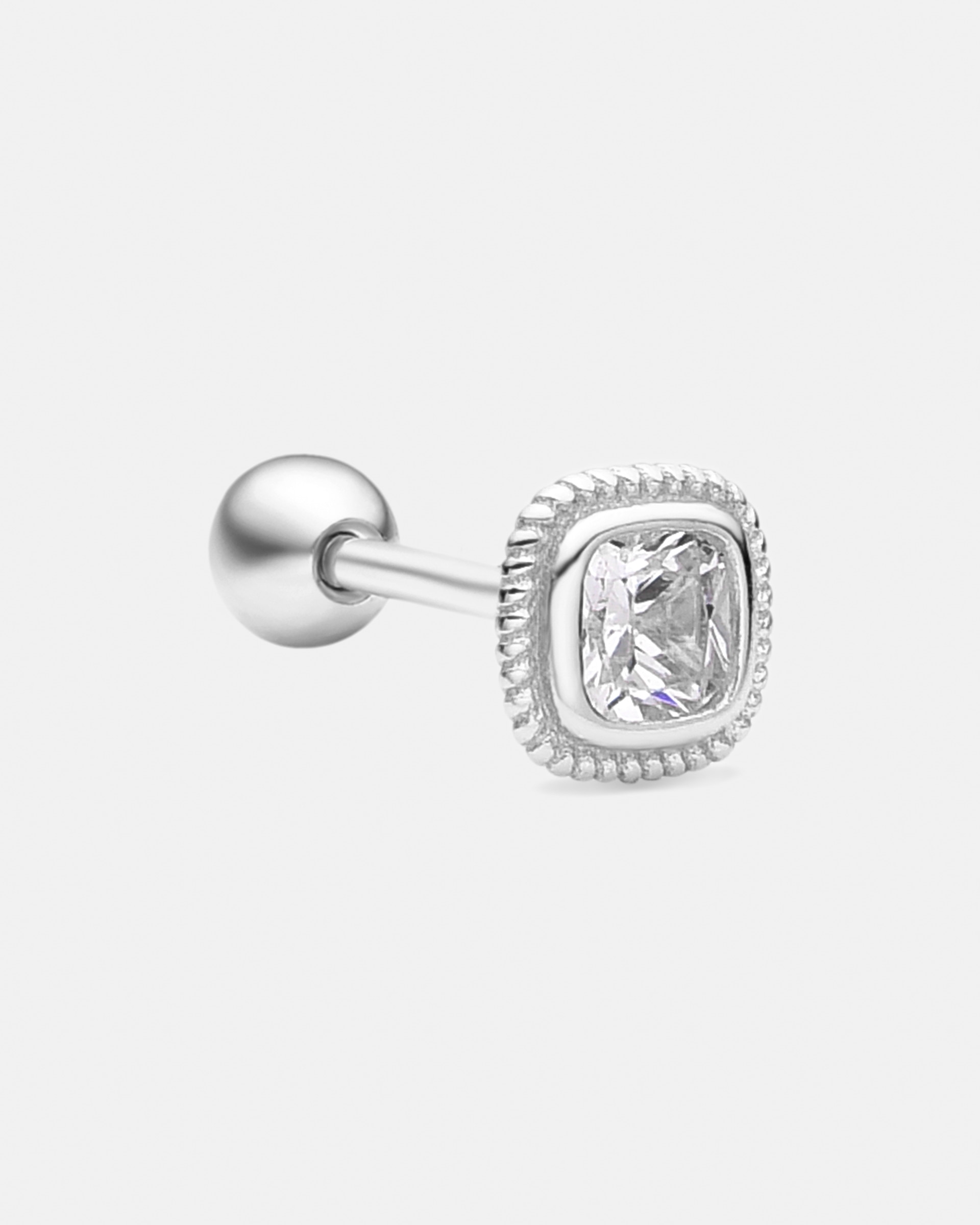 Piercing Personalizável de Prata de Lei 925 com Acabamento em Ródio e Zirconita Brilhante Prata brilhante / Transparente-1