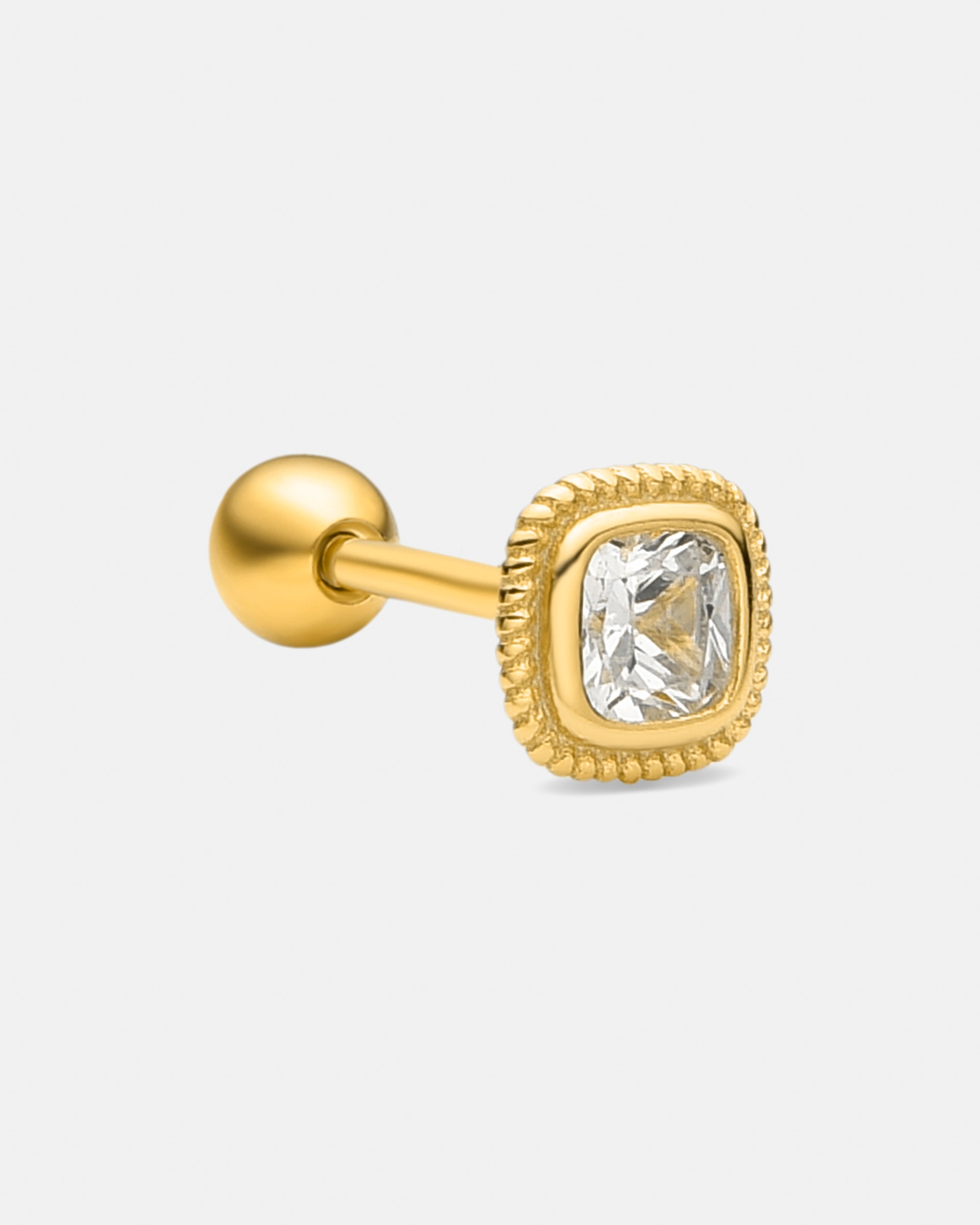 Piercing Personalizável de Prata de Lei 925 com Acabamento em Ouro Amarelo de 18 Quilates e Zirconita Brilhante Ouro-1
