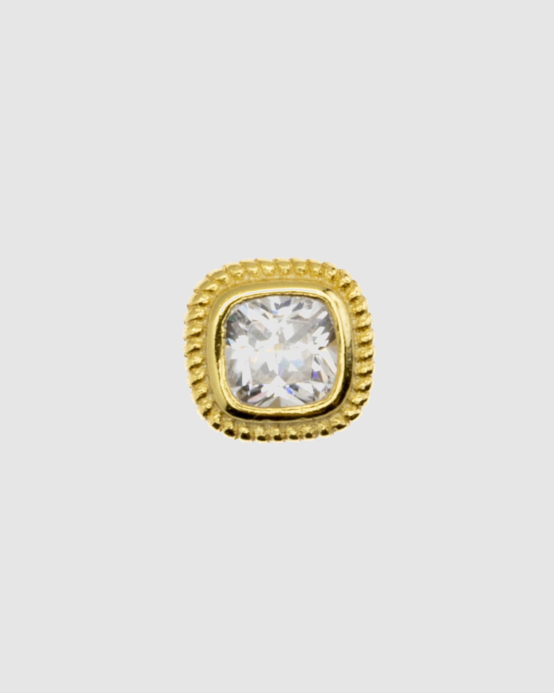 Piercing Personalizável de Prata de Lei 925 com Acabamento em Ouro Amarelo de 18 Quilates e Zirconita Brilhante Ouro-2