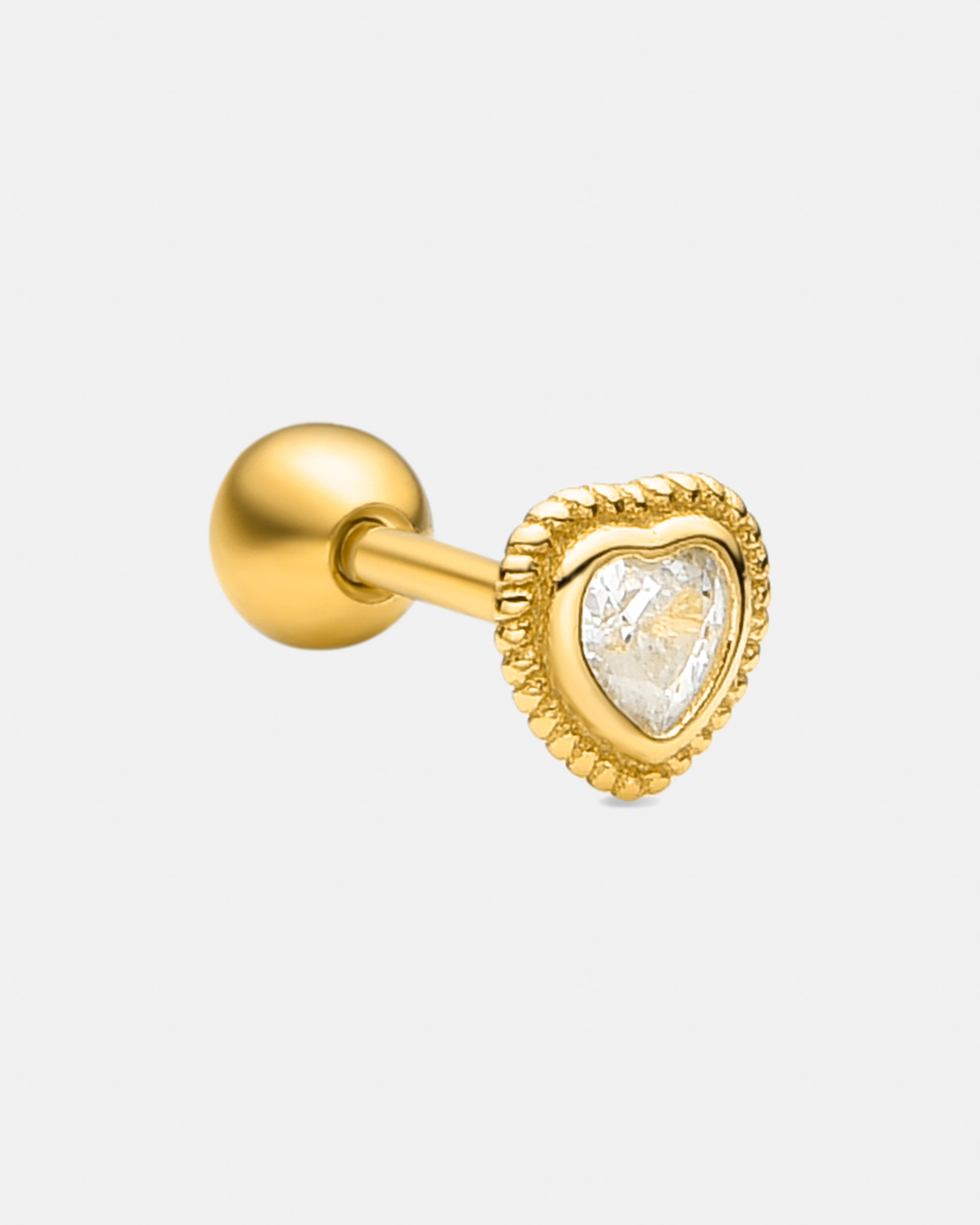 Piercing Personalizável de Prata de Lei 925 com Acabamento em Ouro Amarelo de 18 Quilates e Zirconita Brilhante Ouro-1