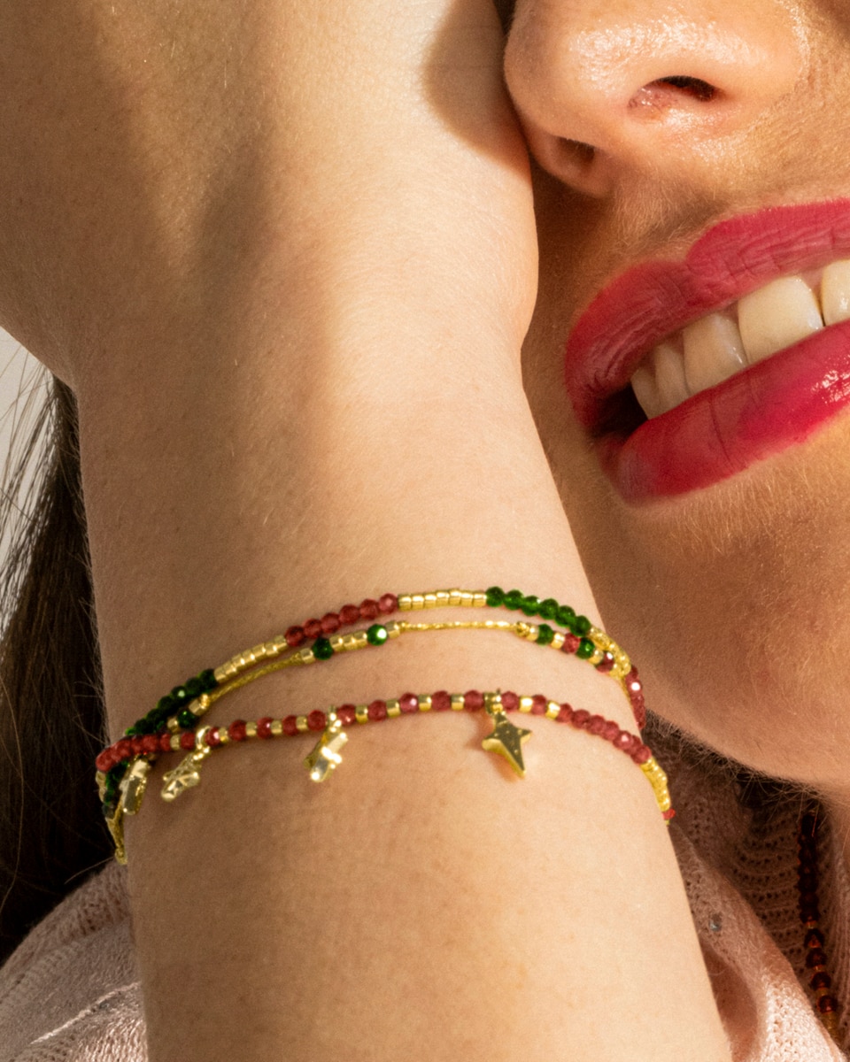 Pulseira Pide Un Deseo de Prata de Lei 925 Acabada em Ouro Amarelo de 18 Quilates com Zirconita Brilhante Ouro-4