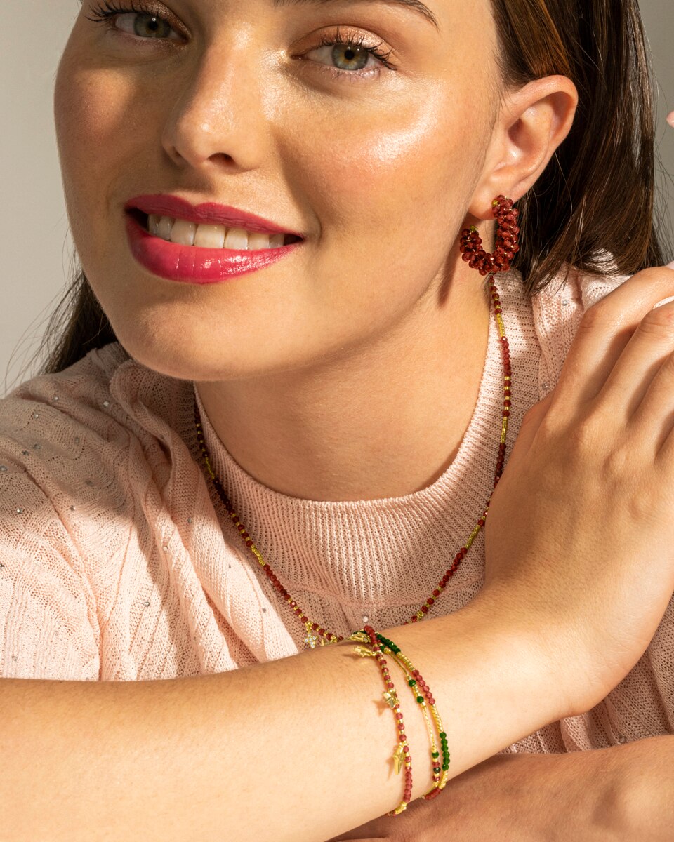 Pulseira Pide Un Deseo de Prata de Lei 925 Acabada em Ouro Amarelo de 18 Quilates com Zirconita Brilhante Ouro-5