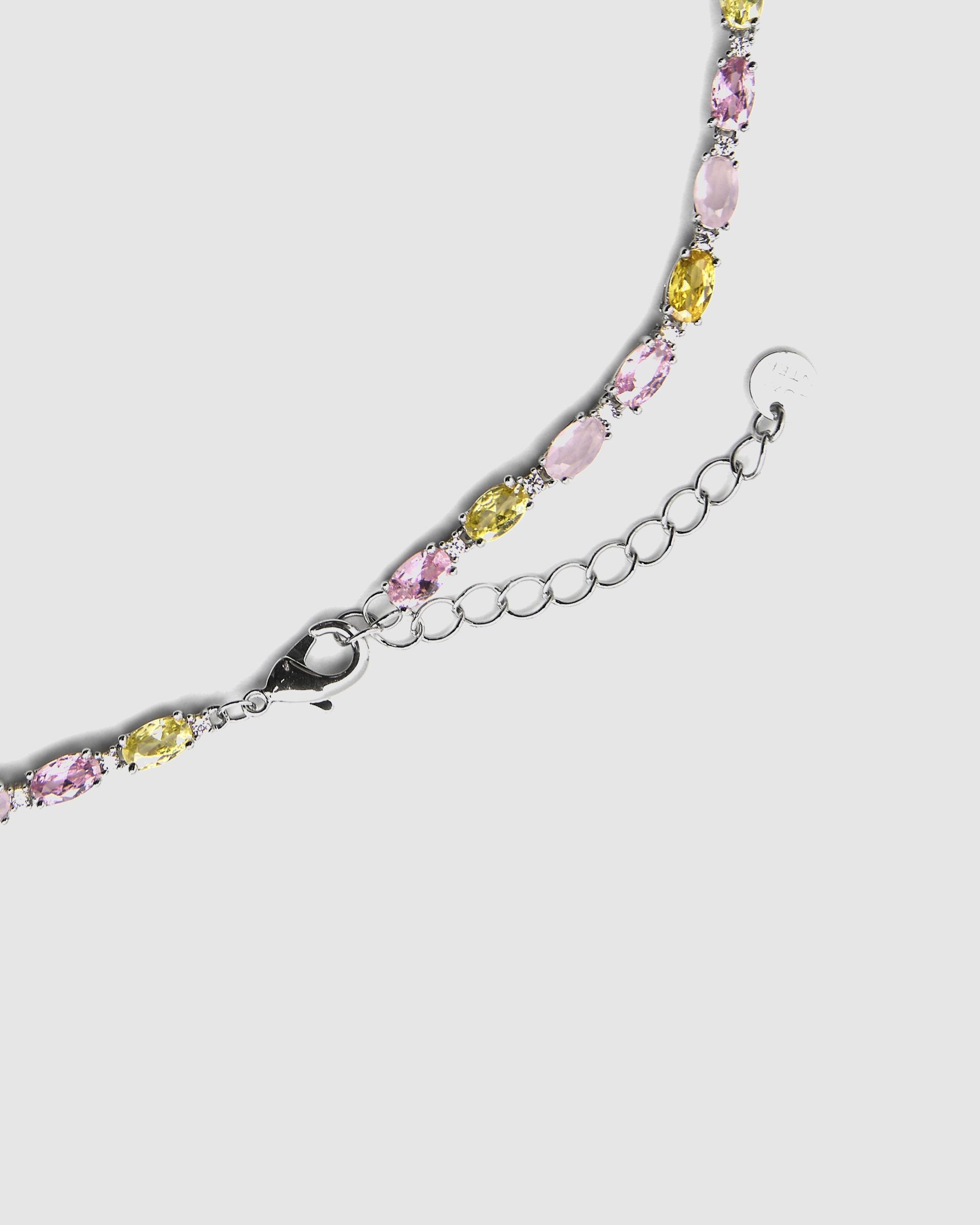 Colar Momentos para Brilhar de Prata de Lei 925 com Acabamento em Ródio e Quartzo Hidrotermal Rosa Roxo-4