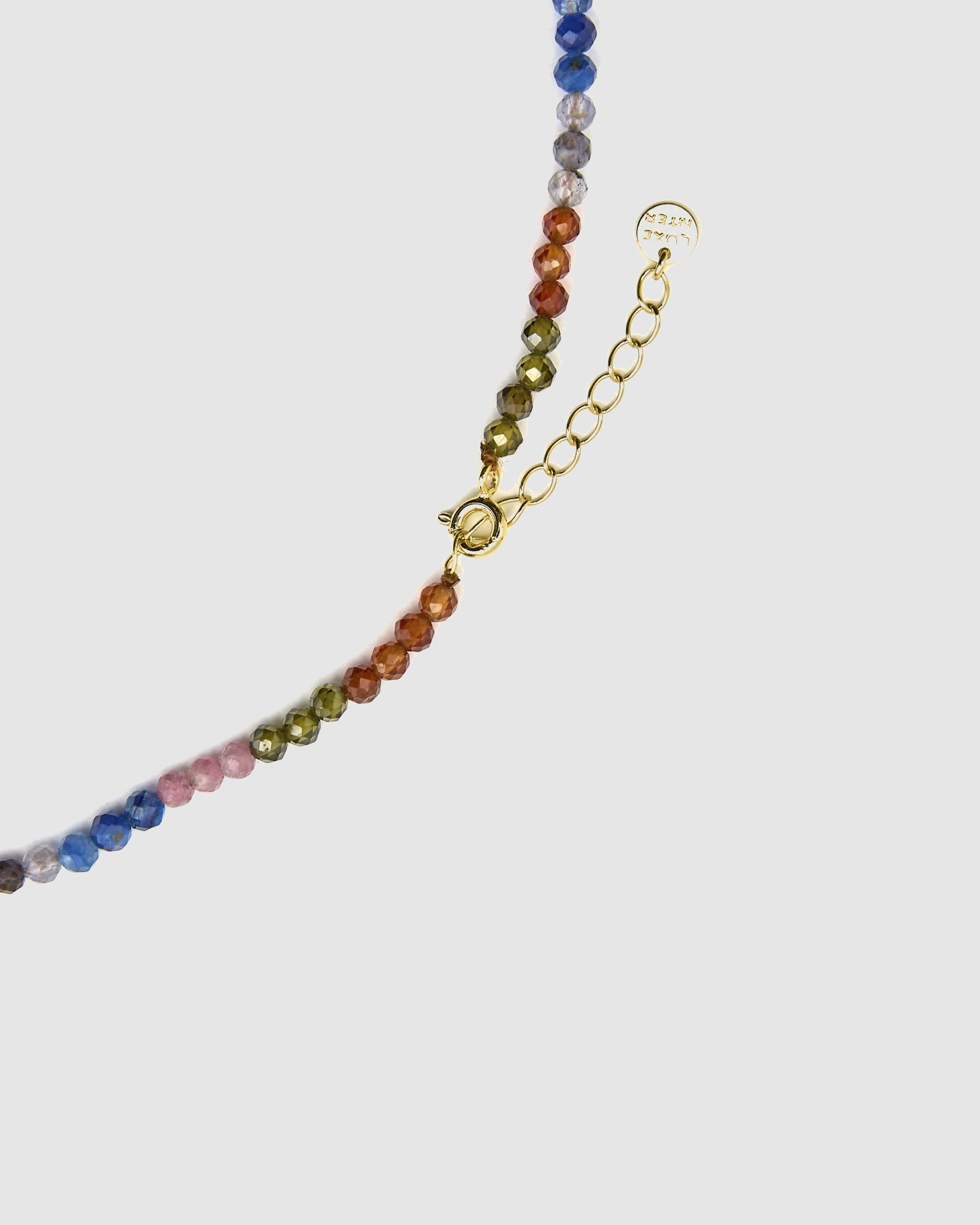 Colar Pide Un Deseo de Prata de Lei 925 com Acabamento em Ouro de 18 Quilates e Cristal Multicolor Ouro-7