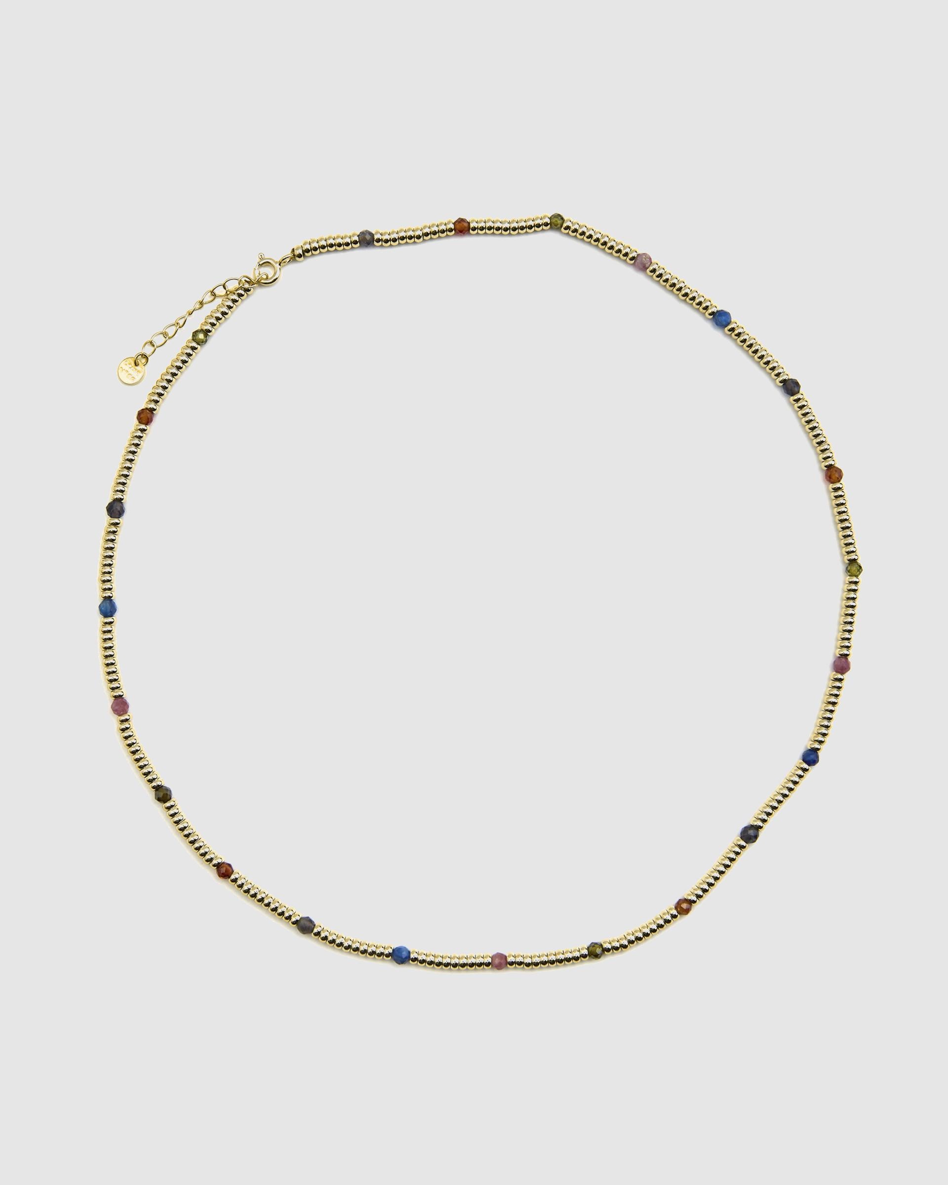 Colar Pide Un Deseo de Prata de Lei 925 com Acabamento em Ouro Amarelo de 18 Quilates e Cristal Multicolor Ouro-3