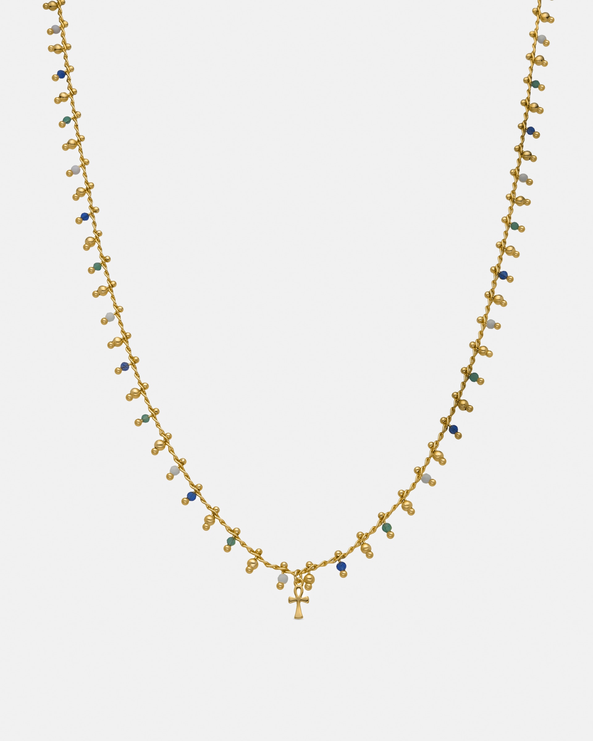 Colar Pide Un Deseo de Prata de Lei 925 com Acabamento em Ouro Amarelo de 18 Quilates e Cristal Multicolor Ouro-1