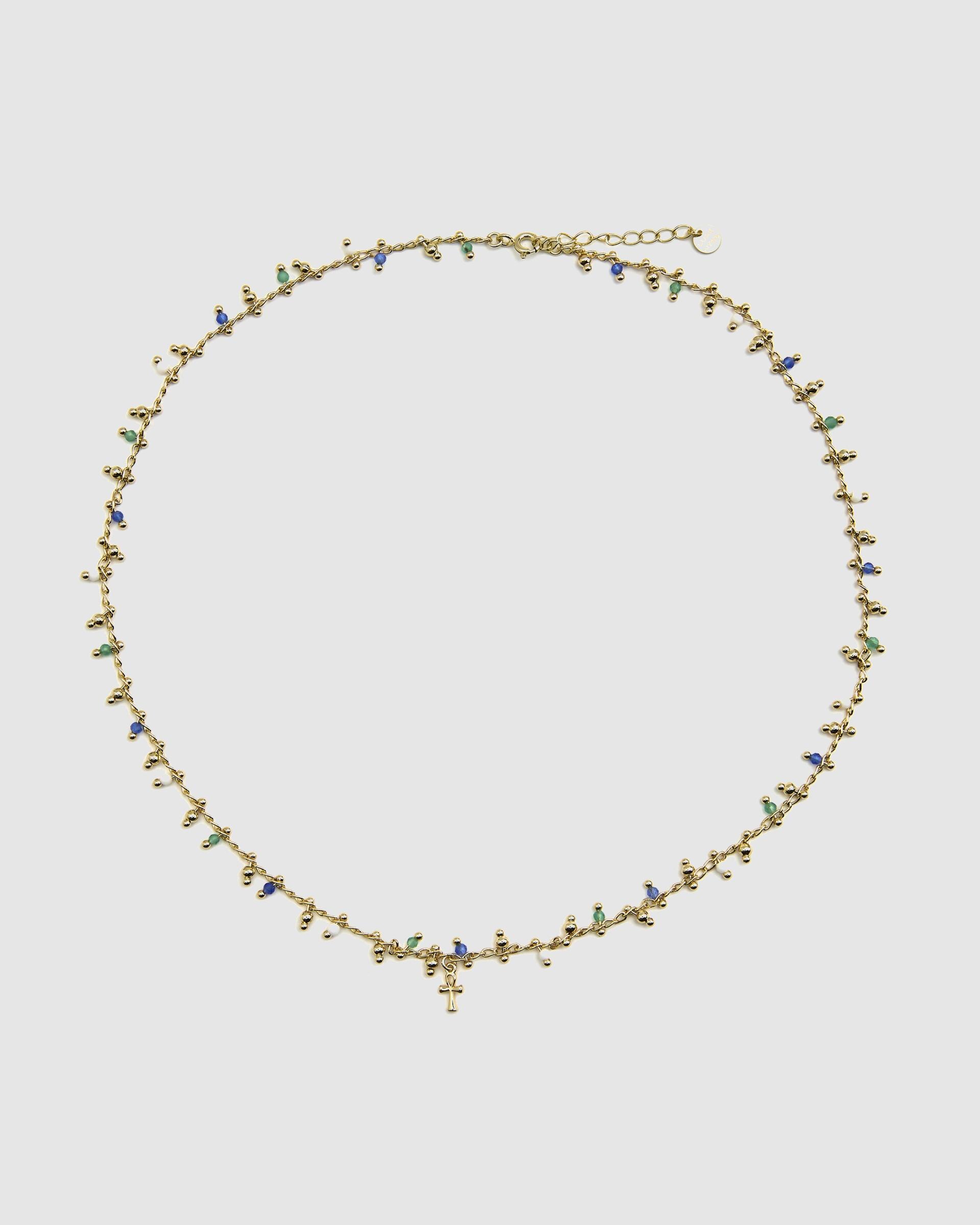 Colar Pide Un Deseo de Prata de Lei 925 com Acabamento em Ouro Amarelo de 18 Quilates e Cristal Multicolor Ouro-3