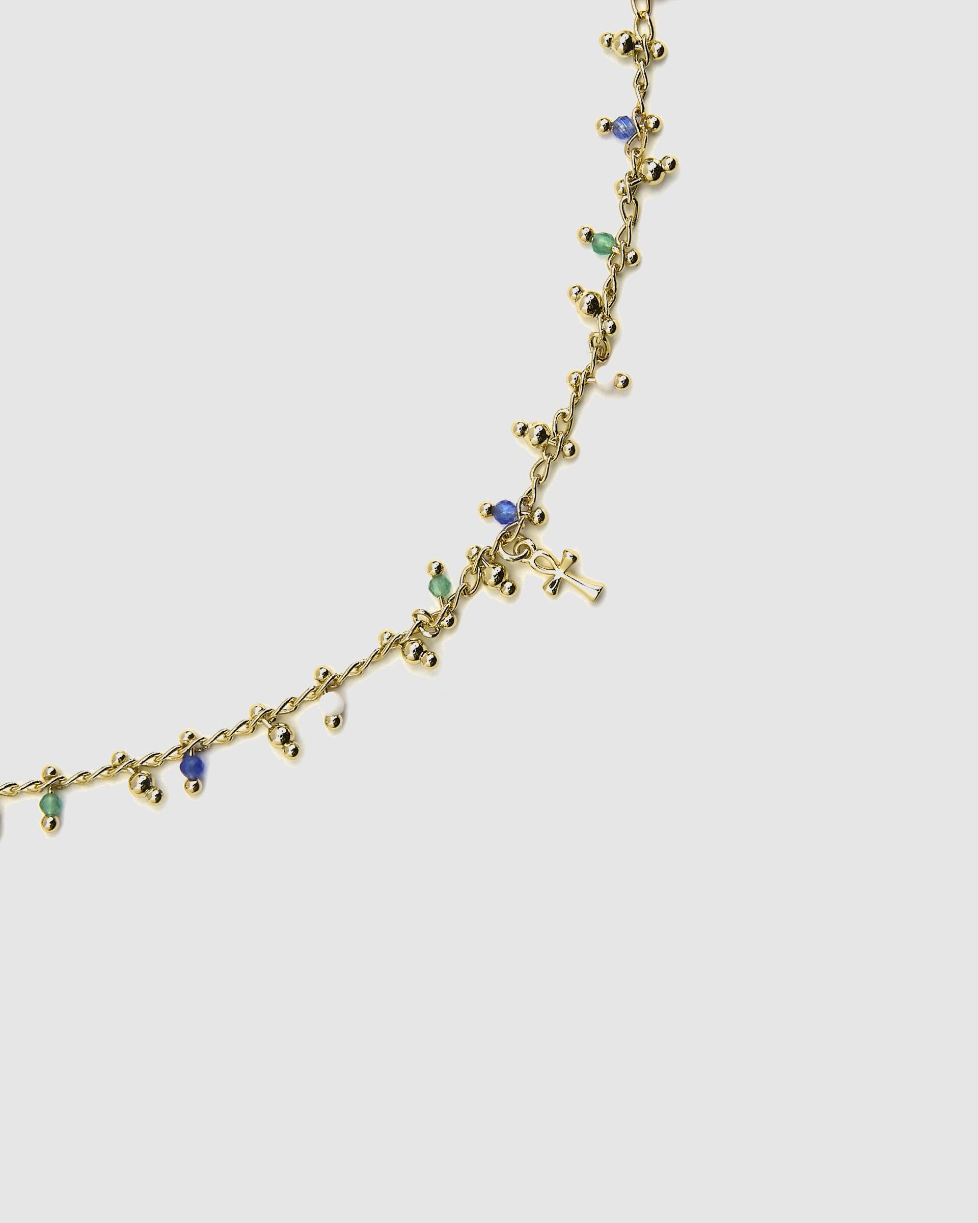 Colar Pide Un Deseo de Prata de Lei 925 com Acabamento em Ouro Amarelo de 18 Quilates e Cristal Multicolor Ouro-6