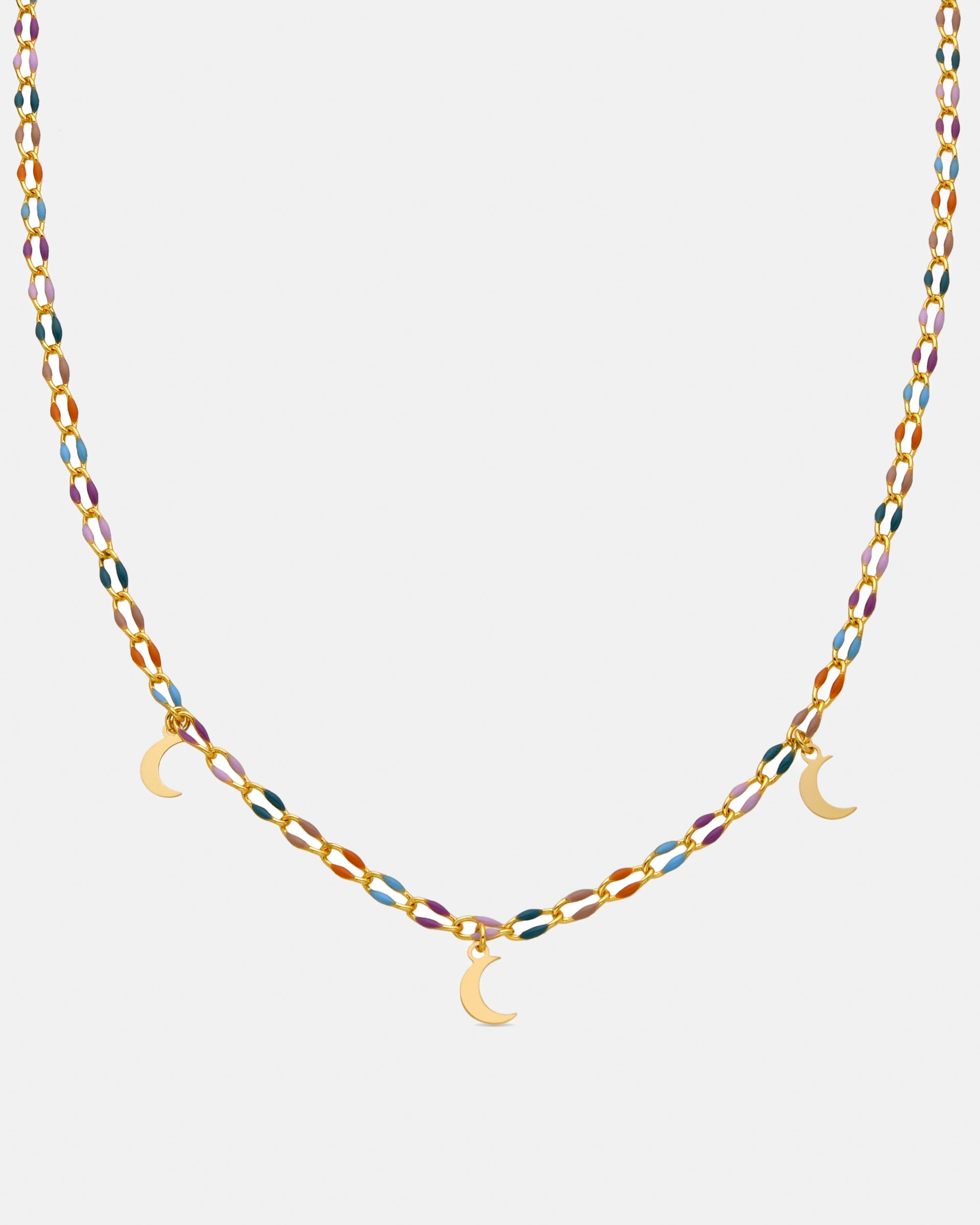 Colar Pide Un Deseo de Prata de Lei 925 com Acabamento em Ouro Amarelo de 18 Quilates e Lacado Multicolor Ouro-1