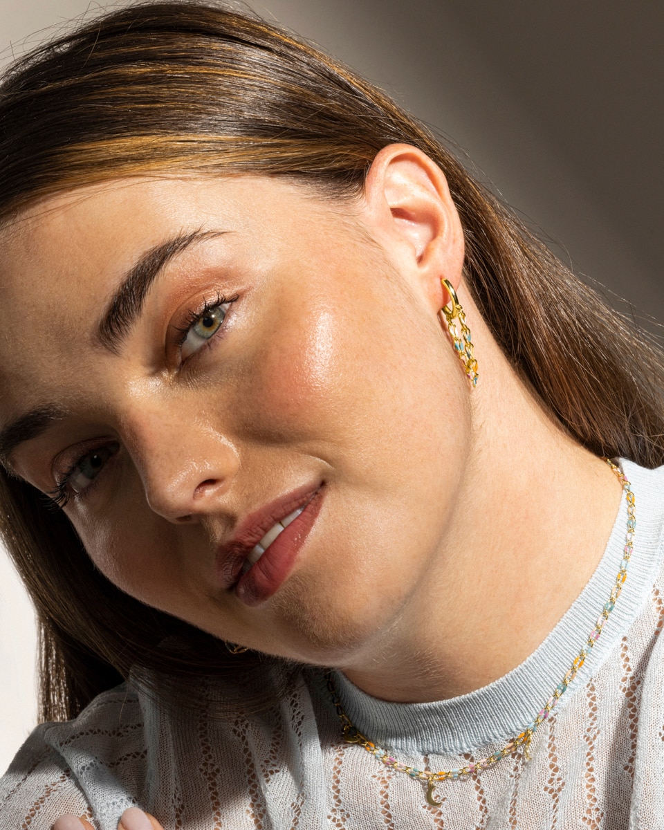 Colar Pide Un Deseo de Prata de Lei 925 com Acabamento em Ouro Amarelo de 18 Quilates e Lacado Multicolor Ouro-2