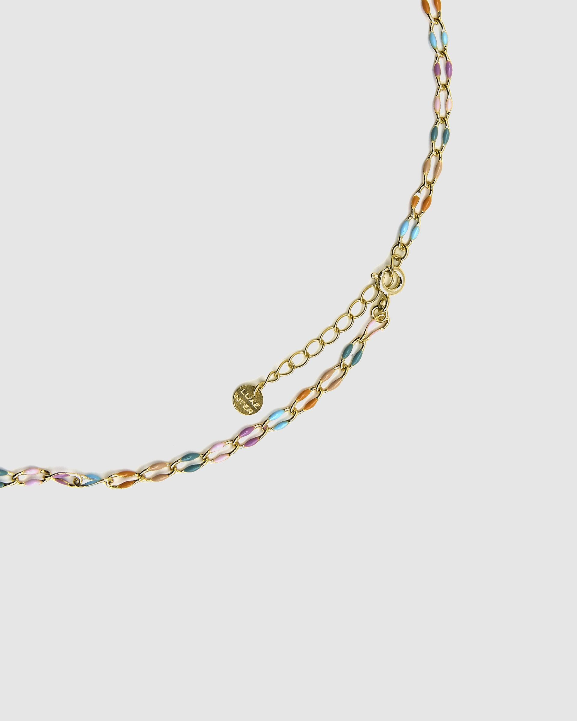 Colar Pide Un Deseo de Prata de Lei 925 com Acabamento em Ouro Amarelo de 18 Quilates e Lacado Multicolor Ouro-7