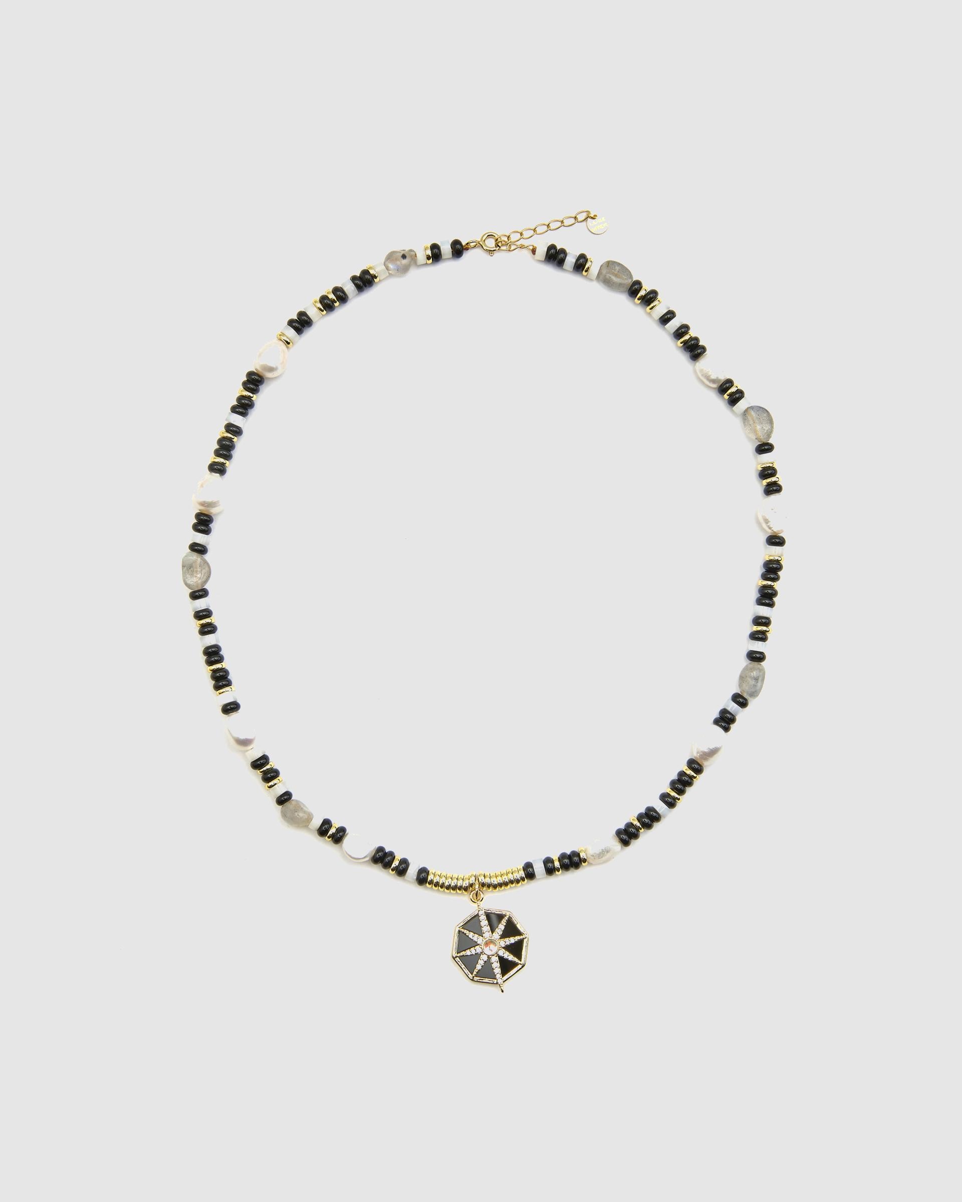 Colar Trendy de Prata de Lei 925 com Acabamento em Ouro Amarelo de 18 Quilates e Ónix Ouro / Prata-3