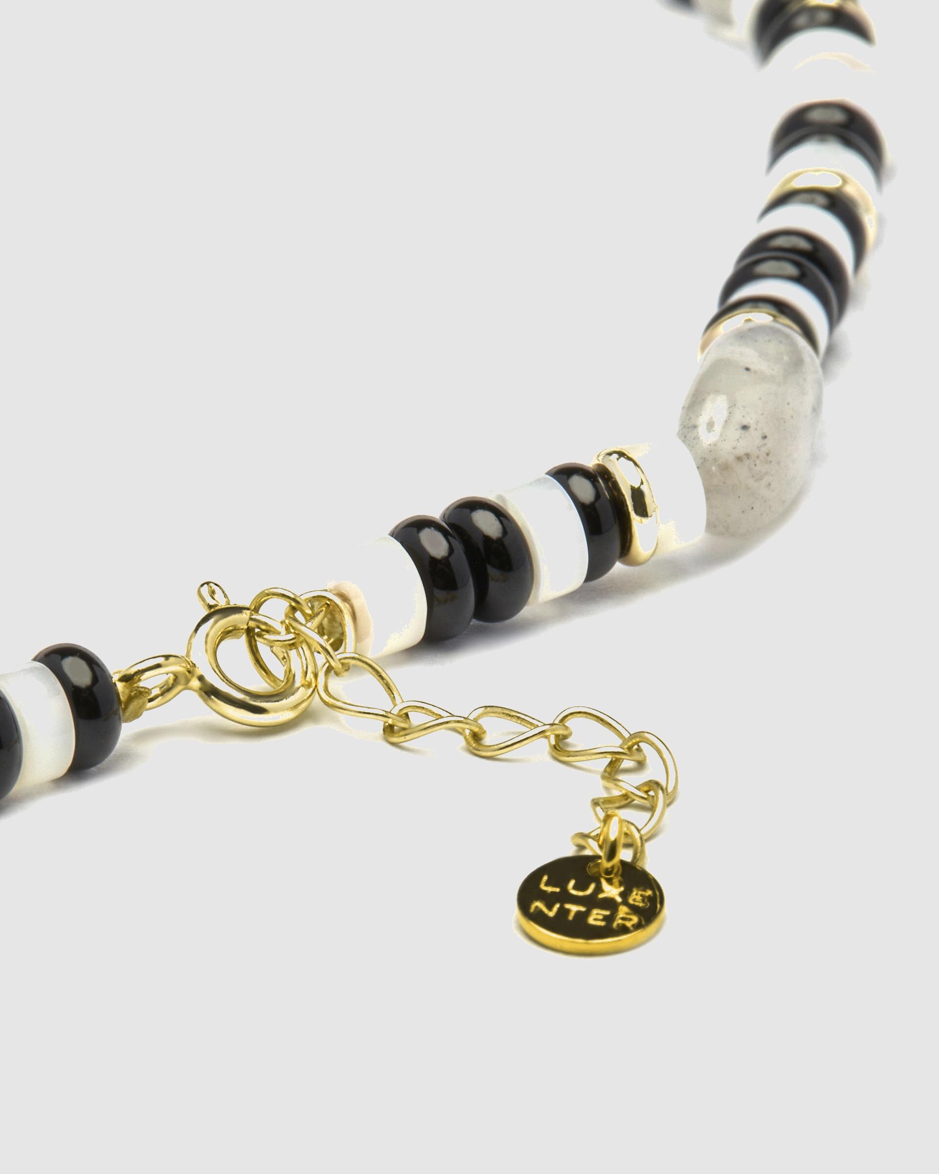 Colar Trendy de Prata de Lei 925 com Acabamento em Ouro Amarelo de 18 Quilates e Ónix Ouro / Prata-7