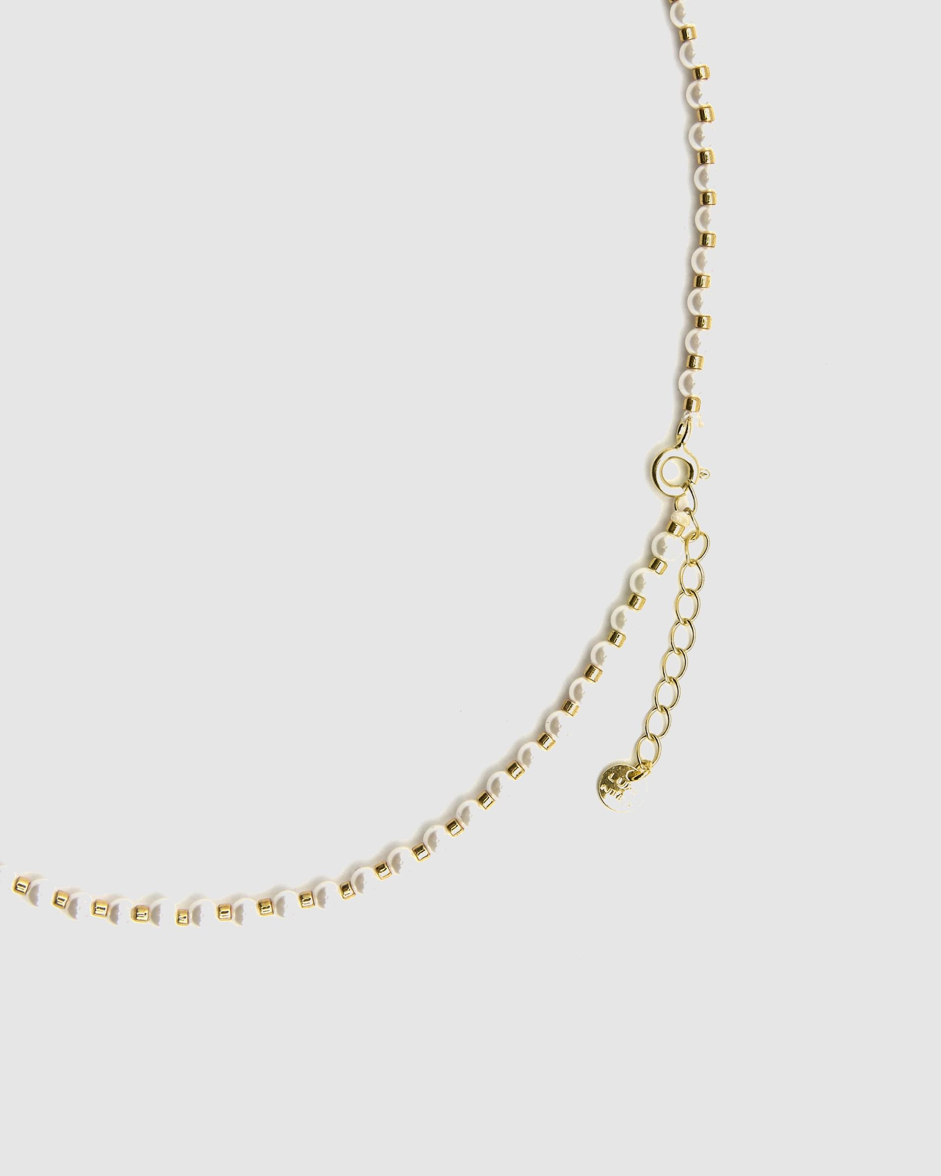 Colar Trendy de Prata de Lei 925 com Acabamento em Ouro Amarelo de 18 Quilates e Pérola Branca Ouro-7