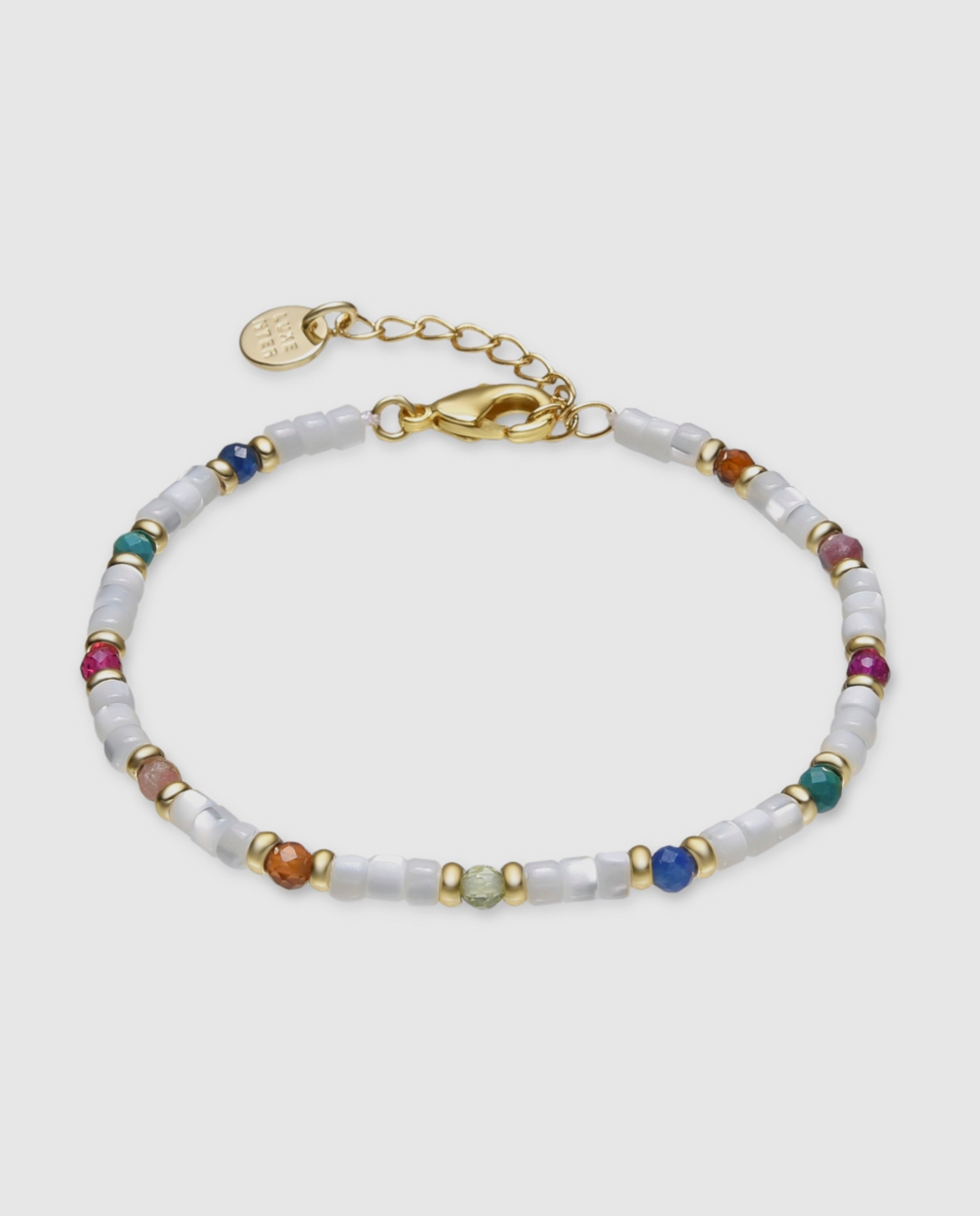 Pulseira Boho Acabada em Ouro Amarelo de 18 Quilates com Madrepérola Branca Branco-1