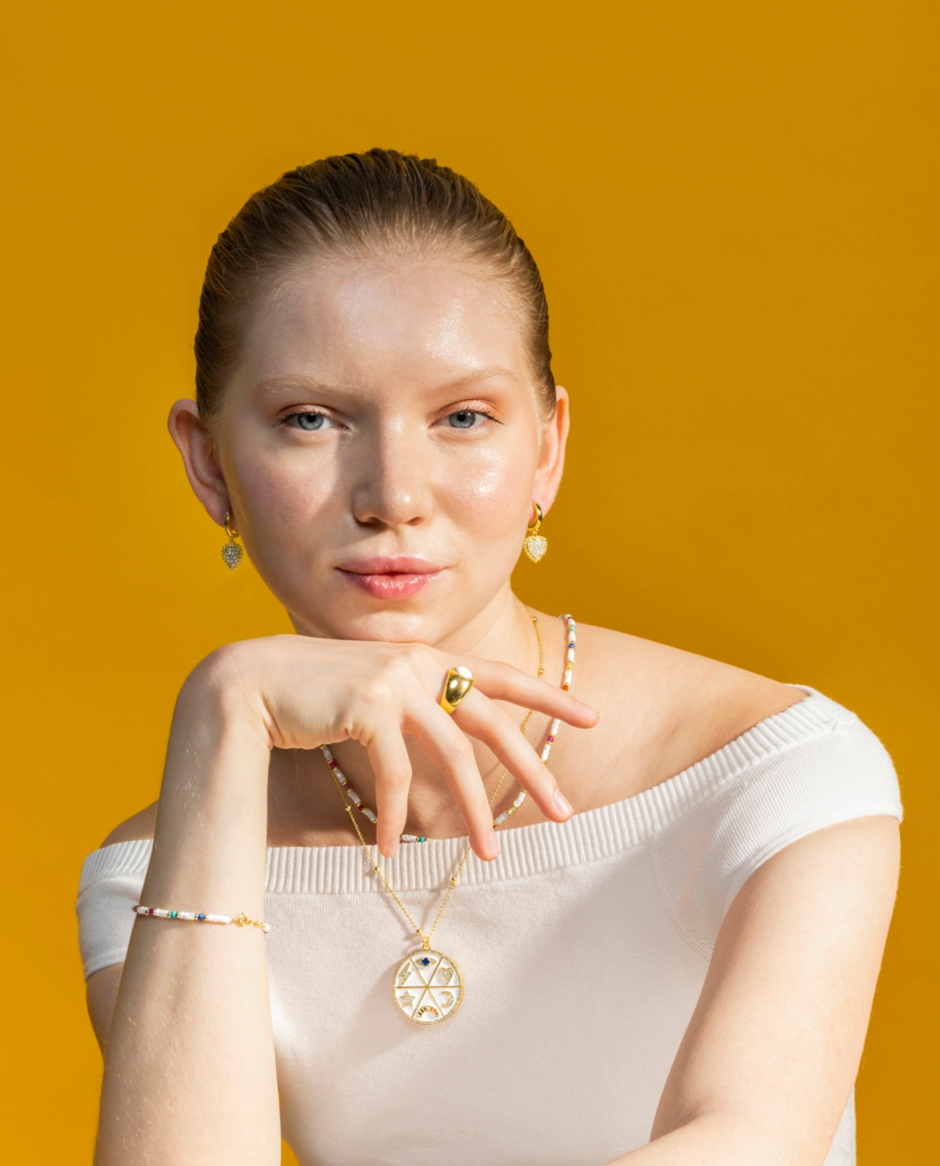 Pulseira Boho Acabada em Ouro Amarelo de 18 Quilates com Madrepérola Branca Branco-5