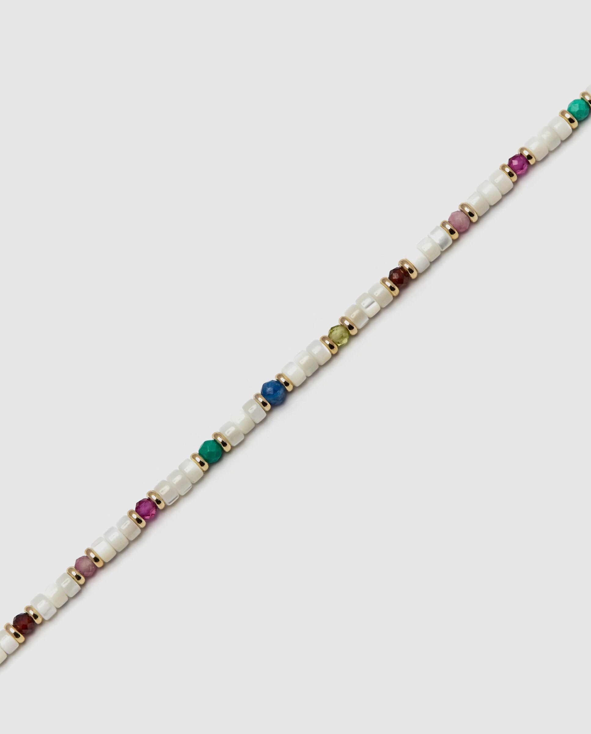 Pulseira Boho Acabada em Ouro Amarelo de 18 Quilates com Madrepérola Branca Branco-6