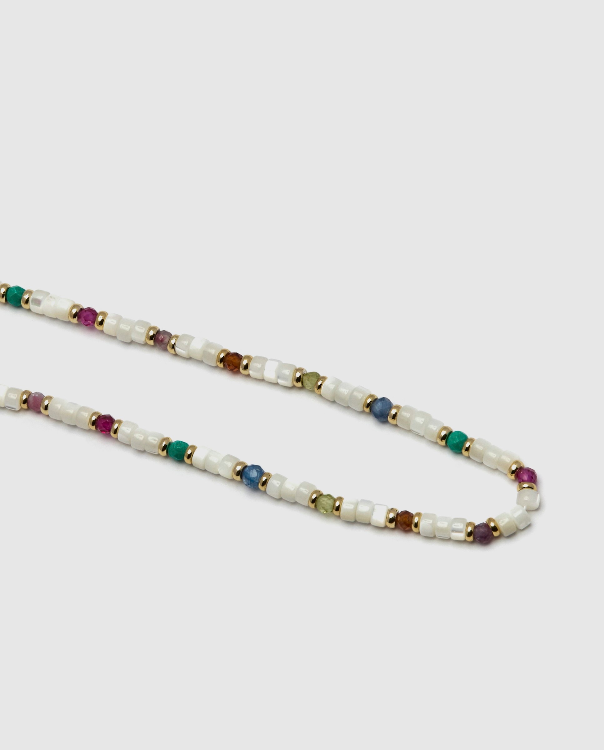 Colar Boho com Acabamento em Ouro Amarelo de 18 Quilates e Madrepérola Branca Branco-6